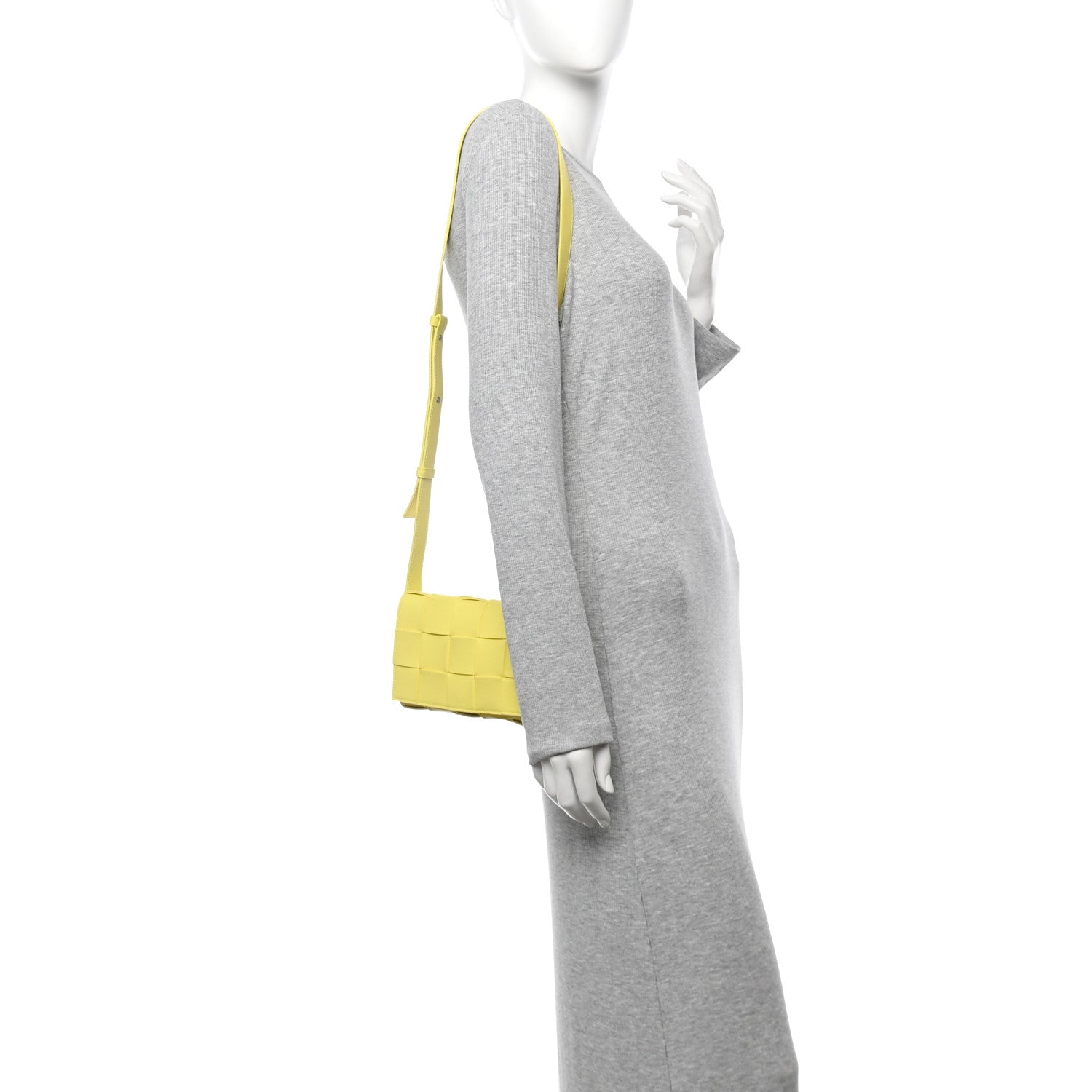 Lambskin Maxi Intrecciato Small Cassette Crossbody Bag Lemonade