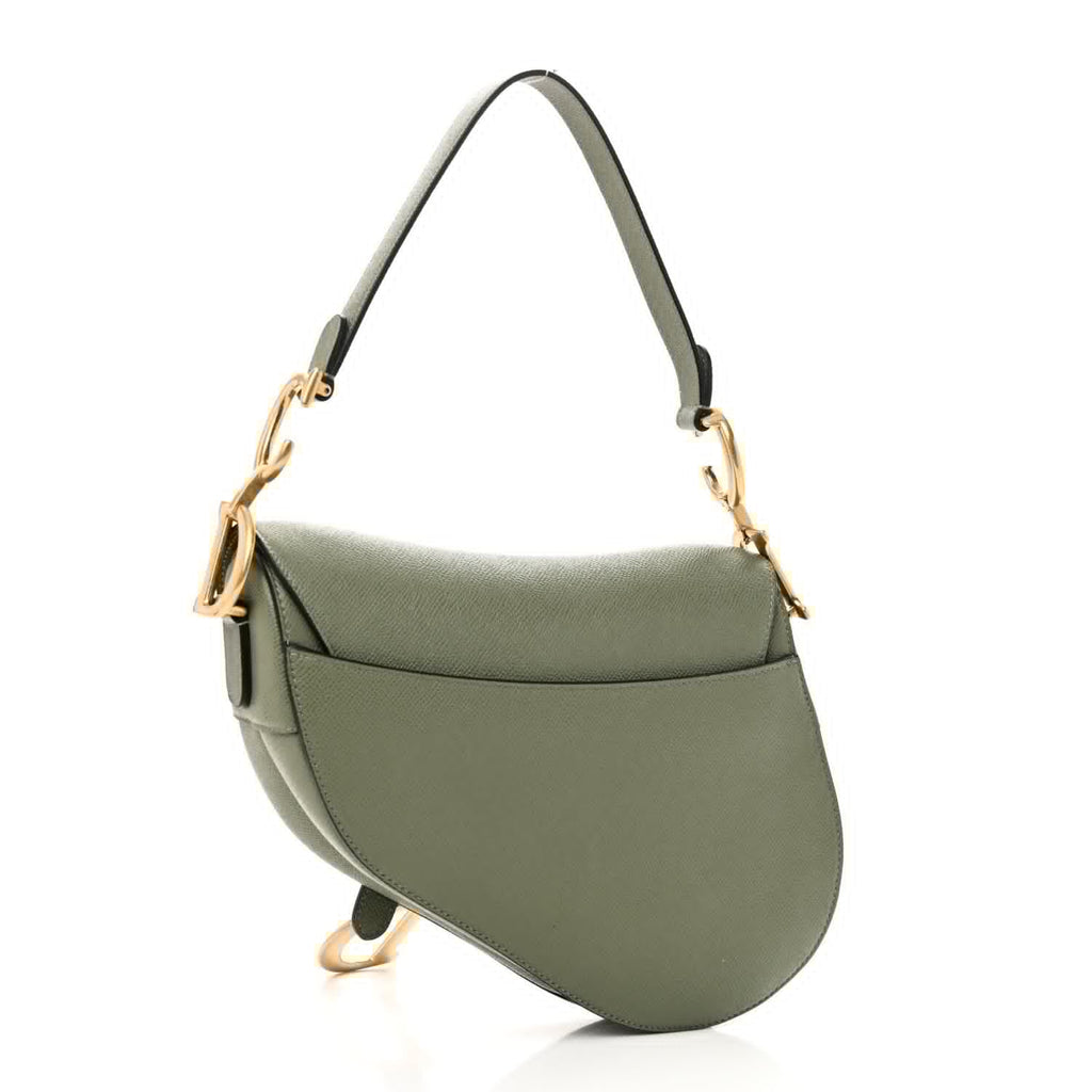 Grained Calfskin Saddle Bag Sage