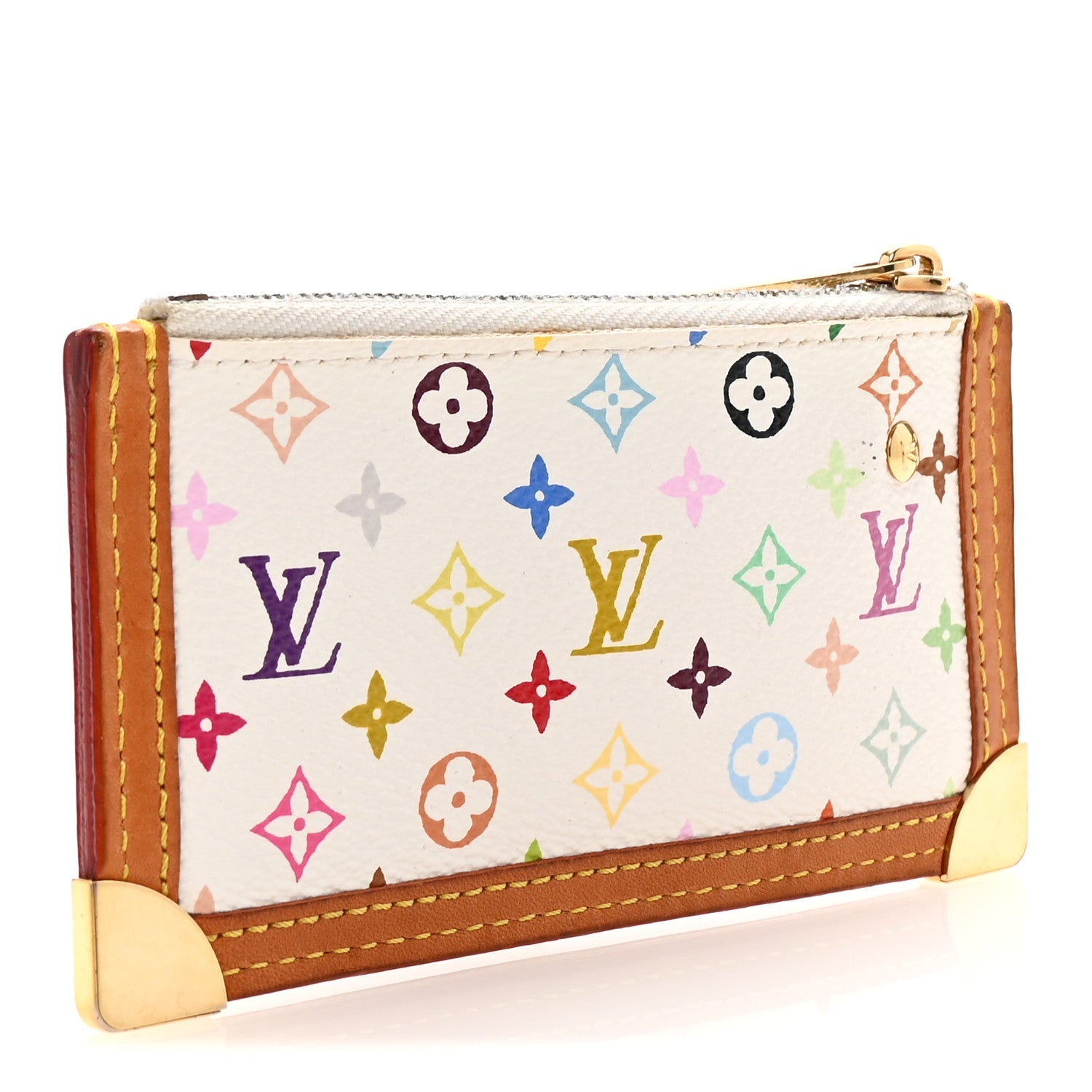Monogram Multicolor Key Pouch White