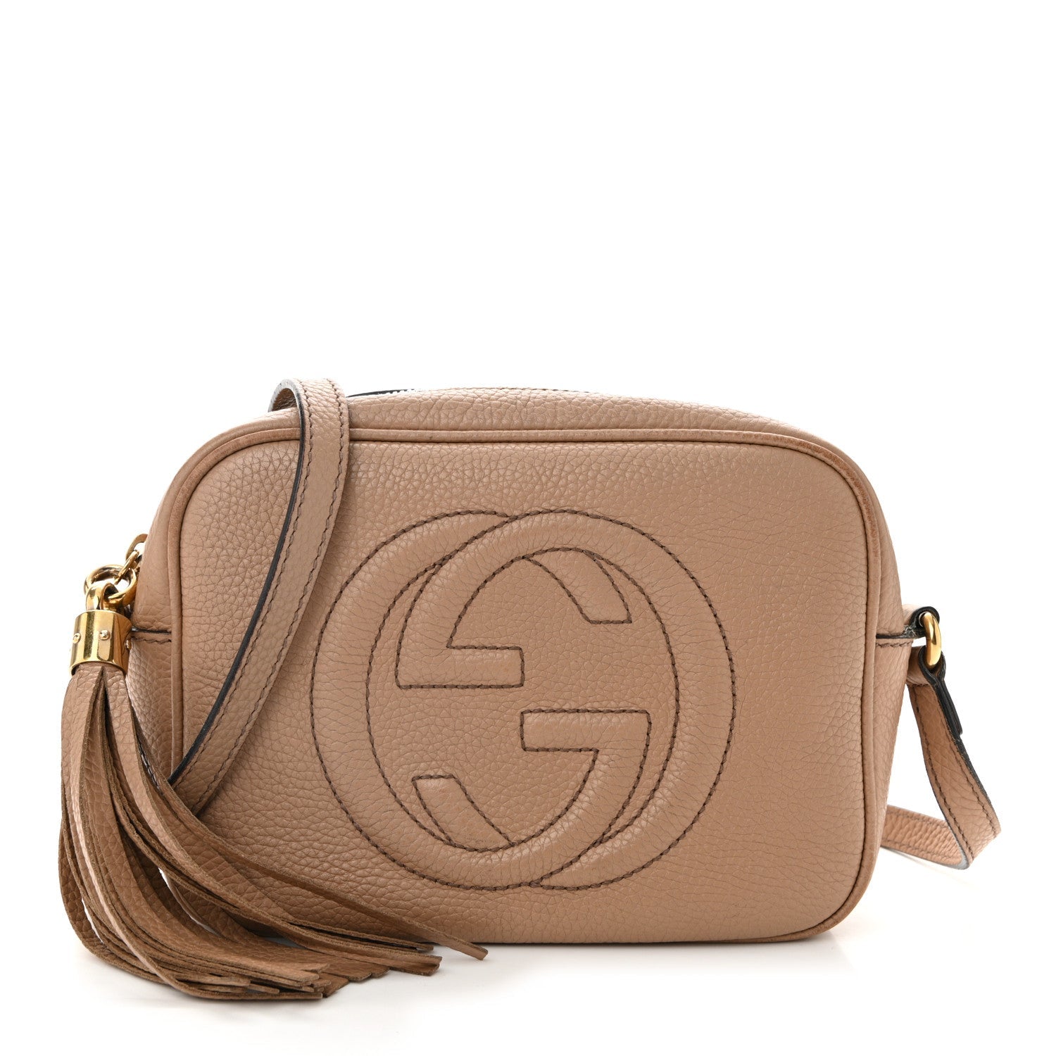 Pebbled Calfskin Small Soho Disco Bag Camelia