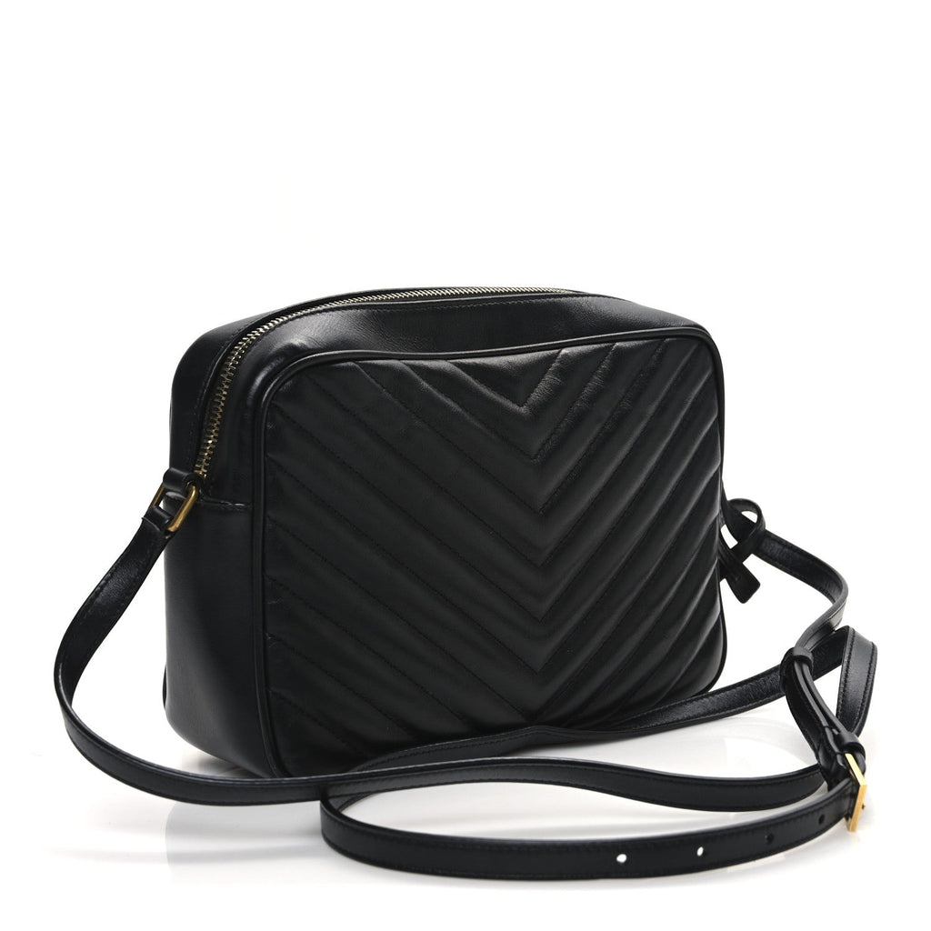 Calfskin Matelasse Monogram Lou Camera Bag Black