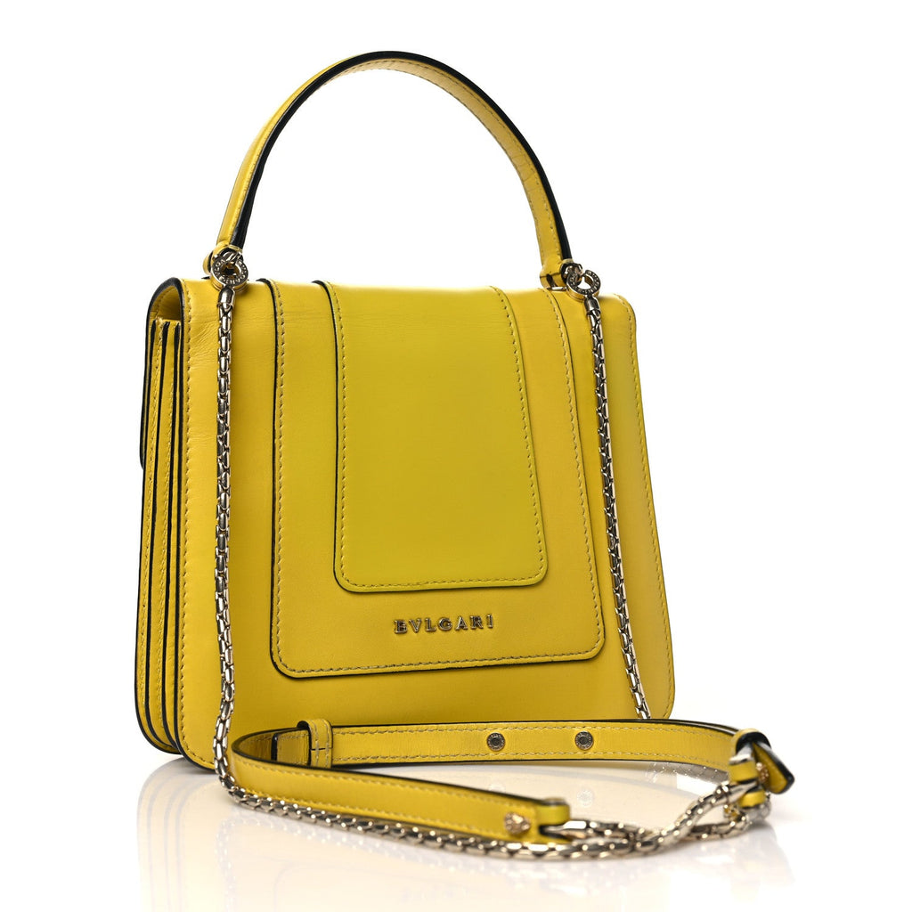 Calfskin Serpenti Forever Top Handle Yellow