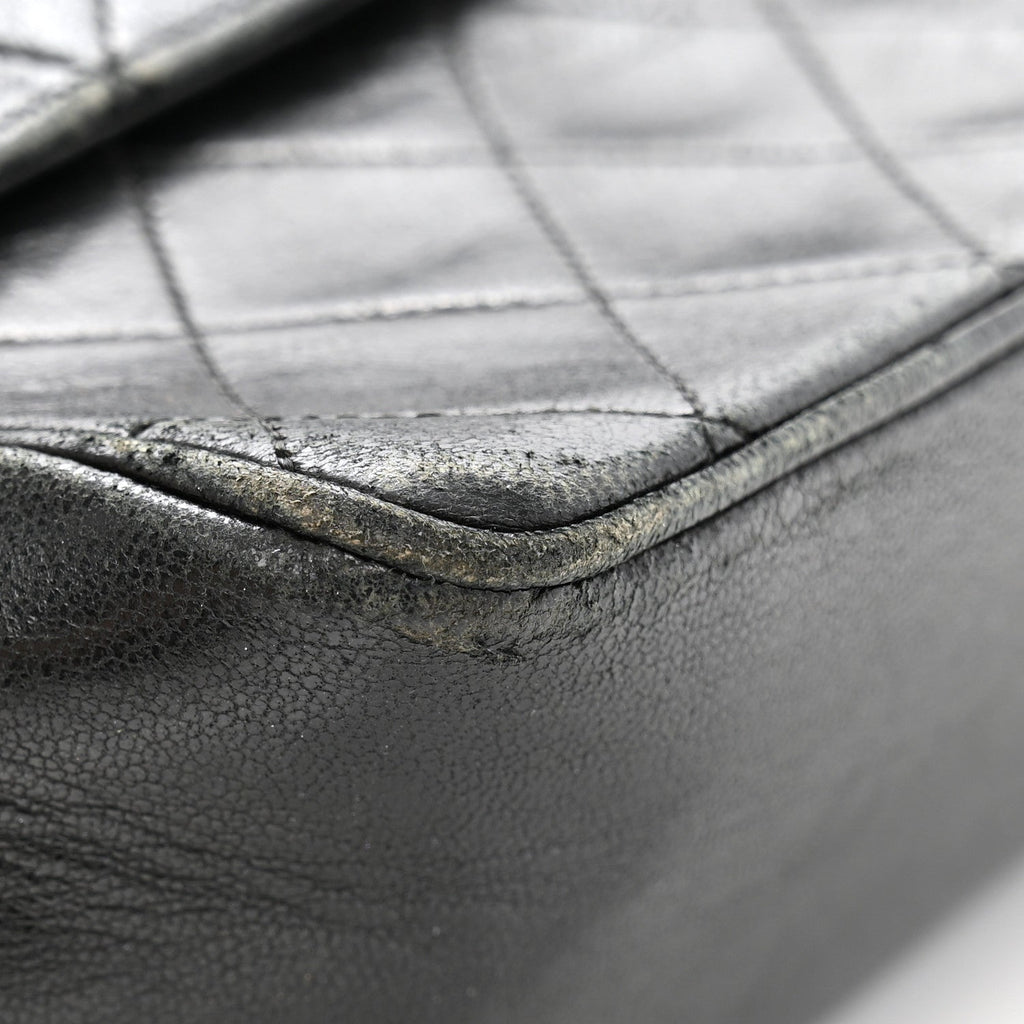 Lambskin Quilted Medium Double Flap Bijoux Chain Black