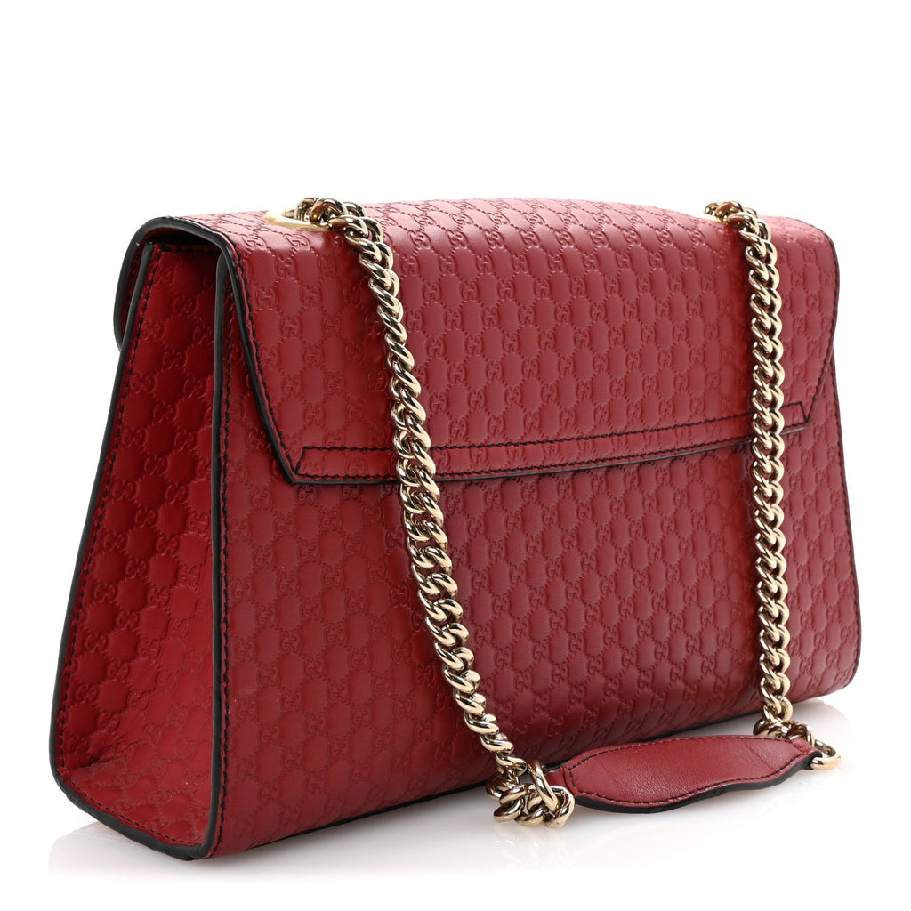 Microguccissima Medium Emily Chain Shoulder Bag Red