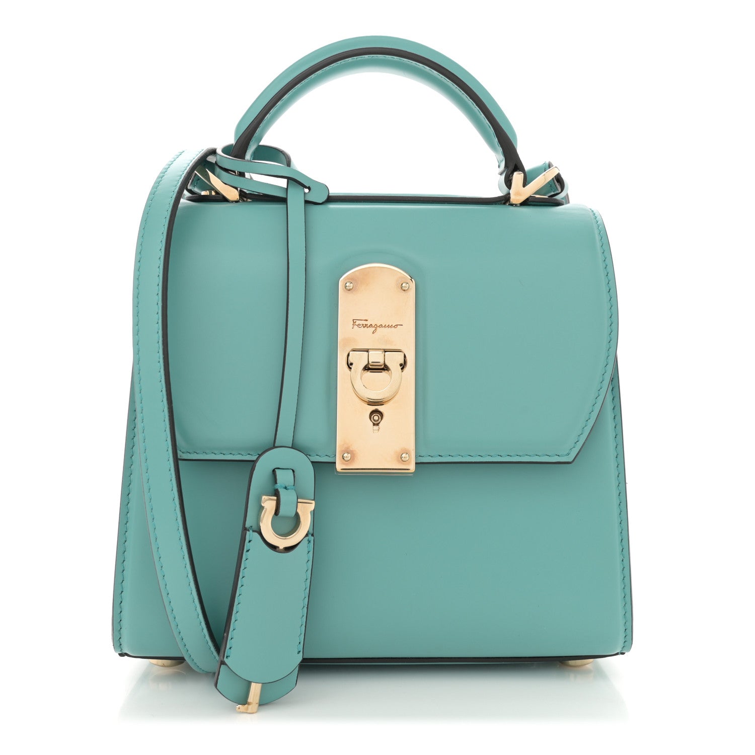Smooth Calfskin Mini Boxyz Tyrone Turquoise