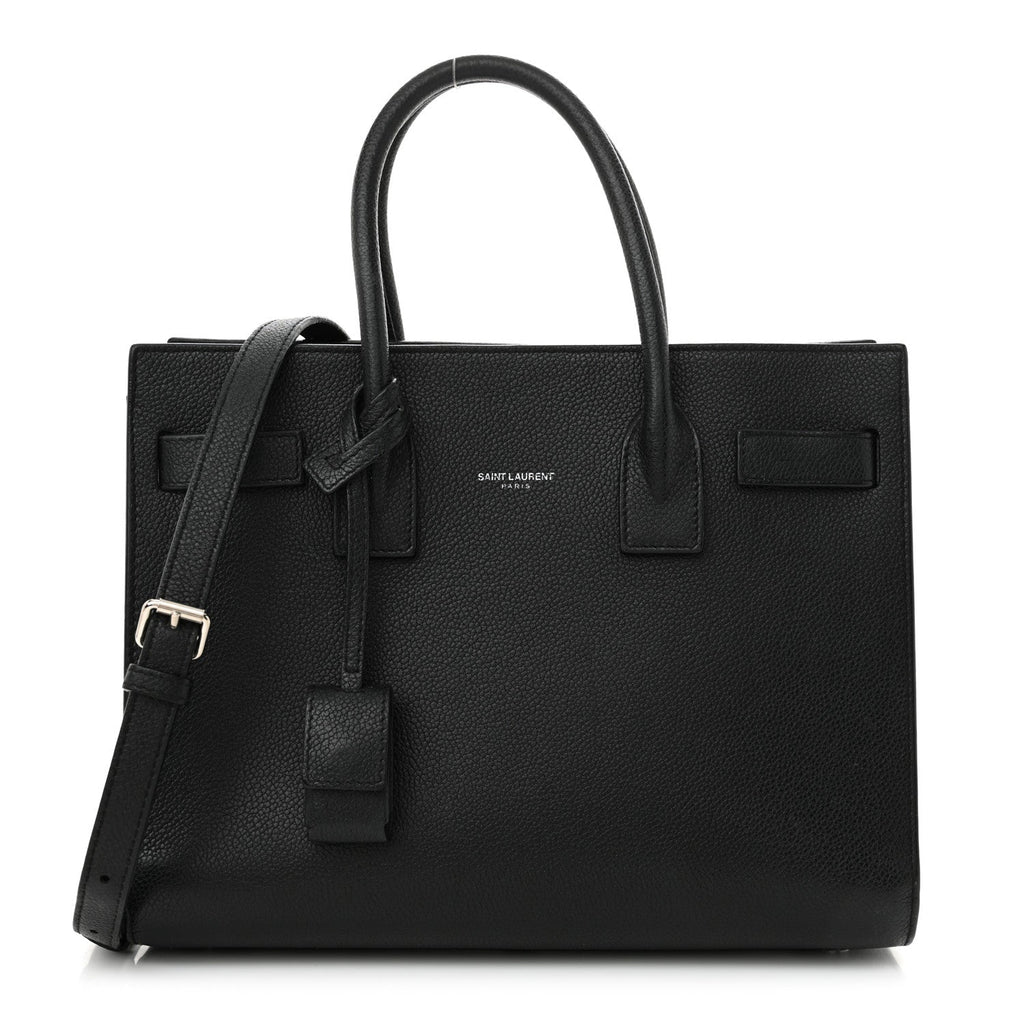 Grained Calfskin Small Sac De Jour Black