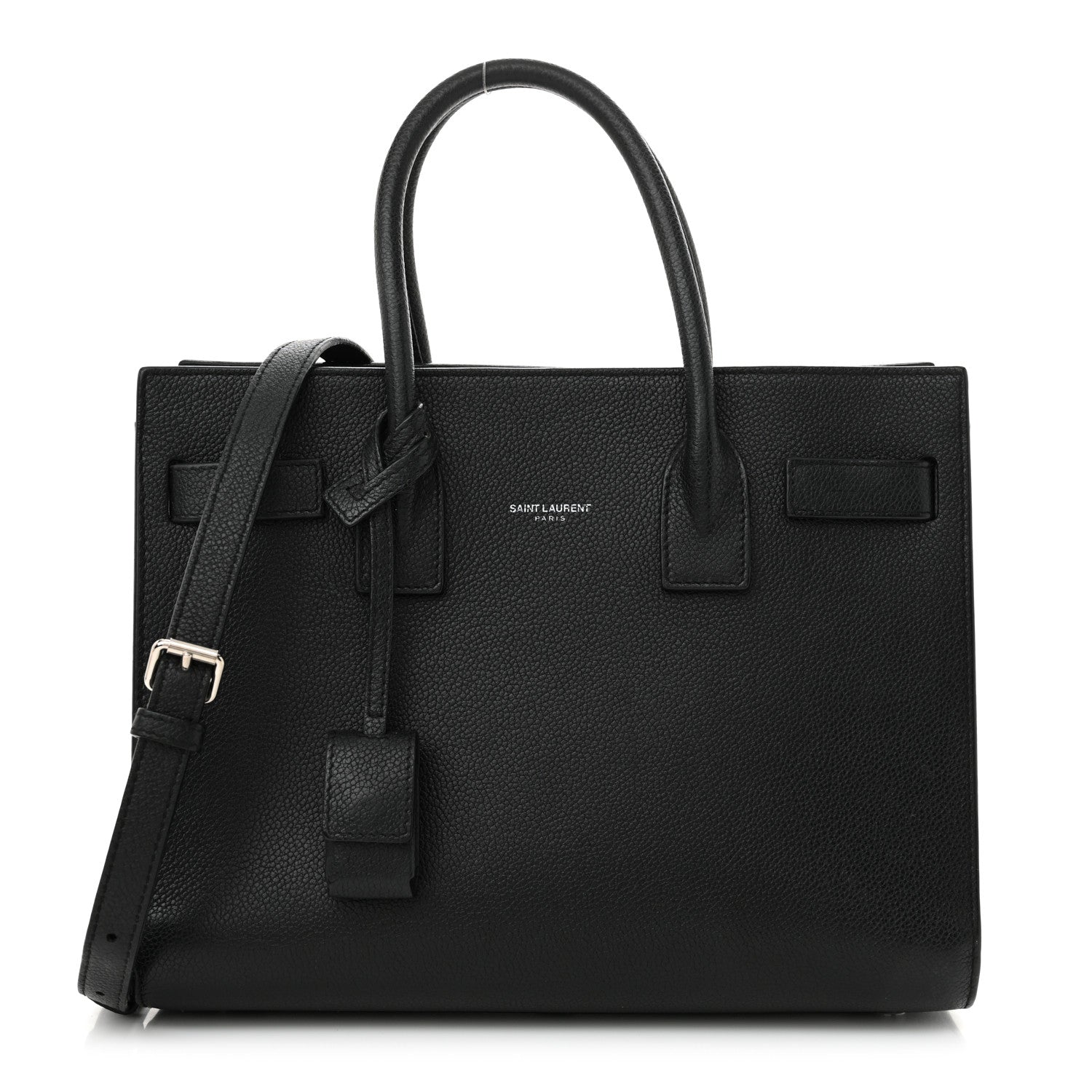 Grained Calfskin Small Sac De Jour Black