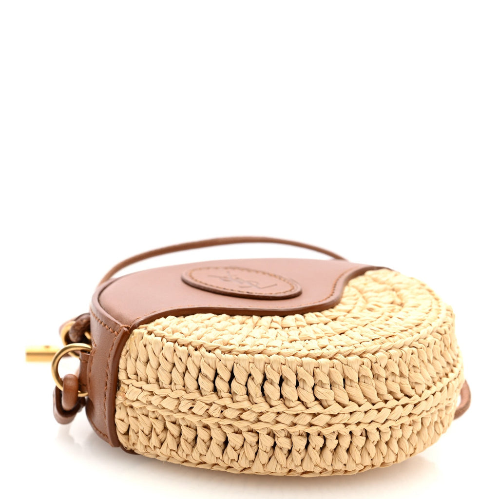 Raffia Round Camera Bag Beige Naturel