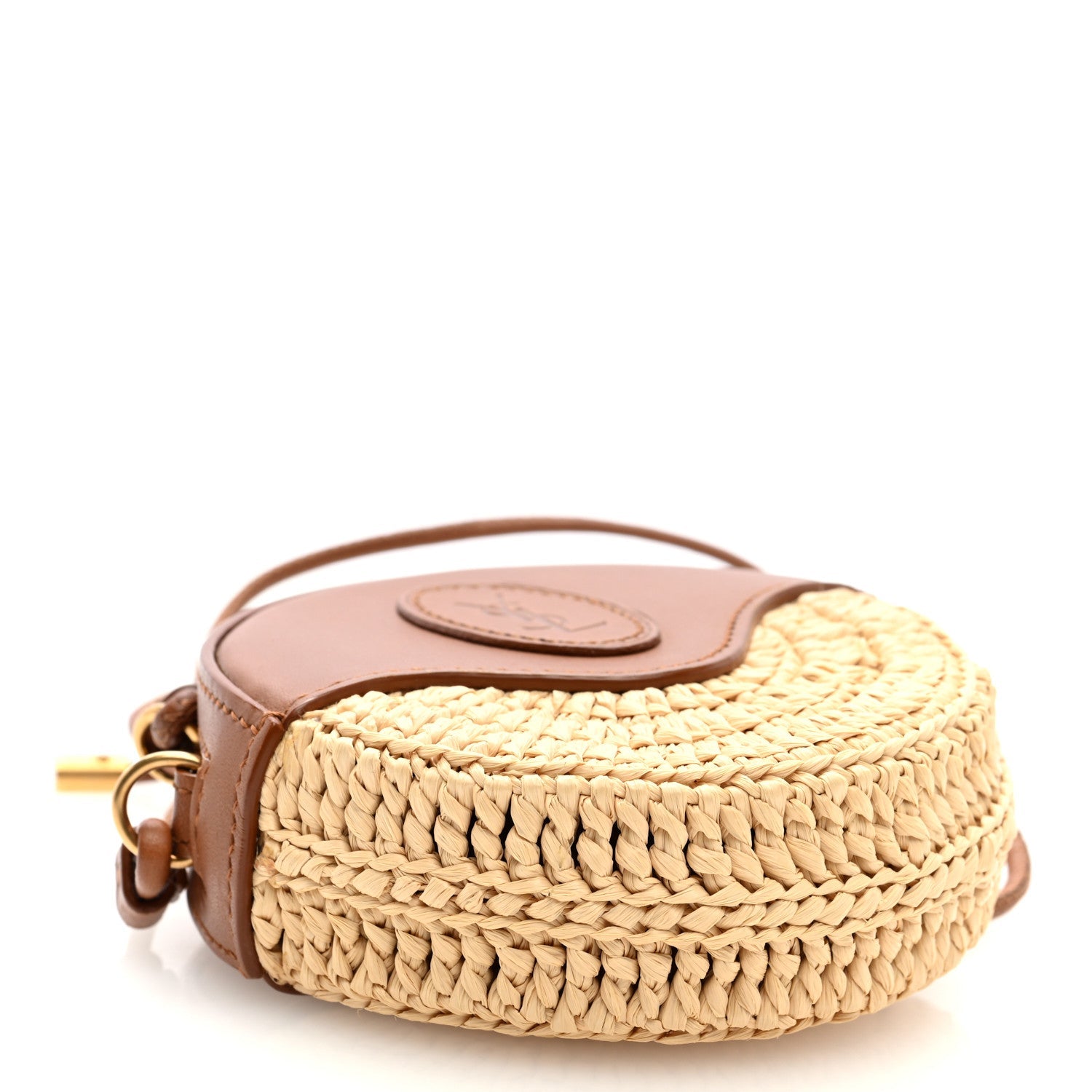 Raffia Round Camera Bag Beige Naturel