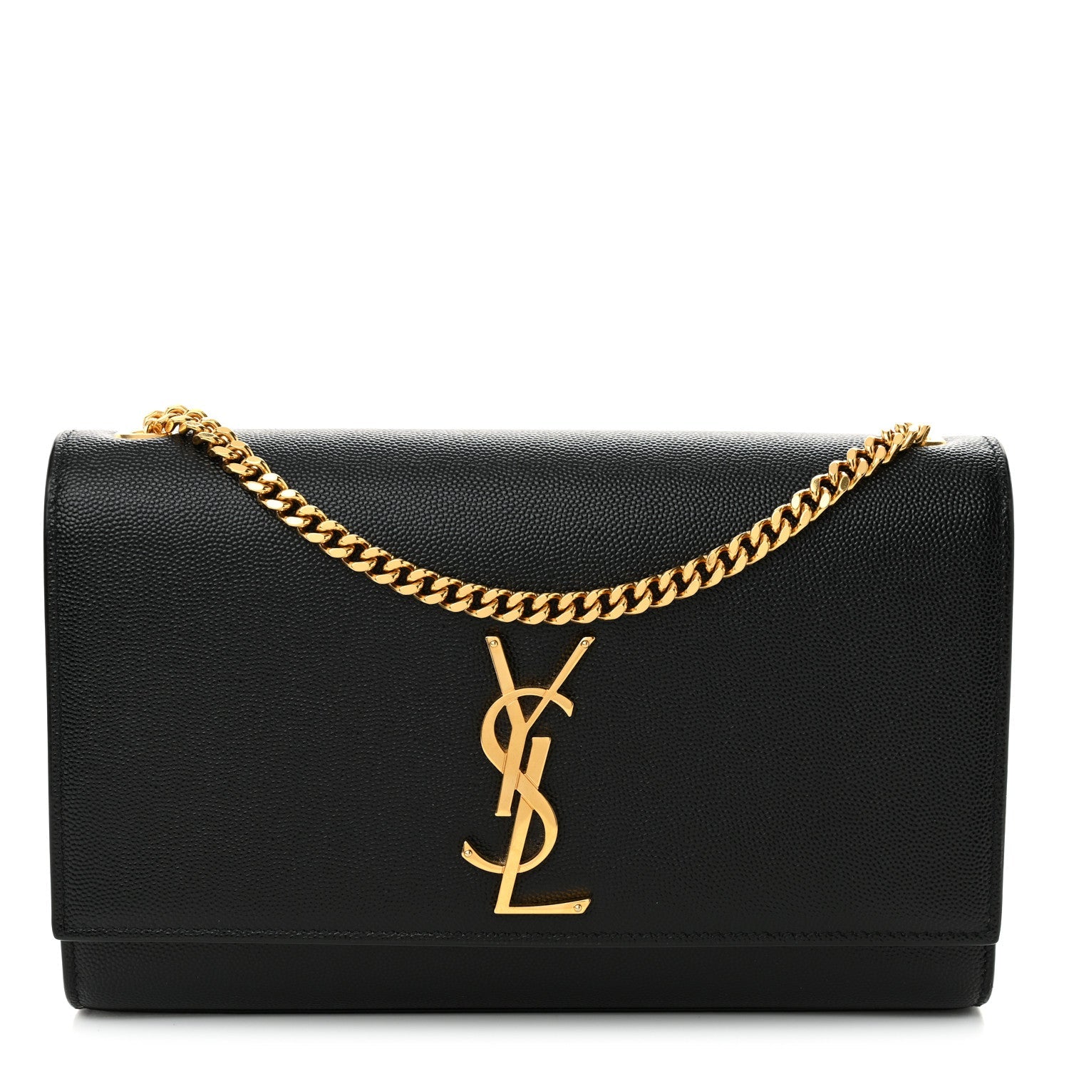 Grain De Poudre Medium Classic Monogram Kate Satchel Black