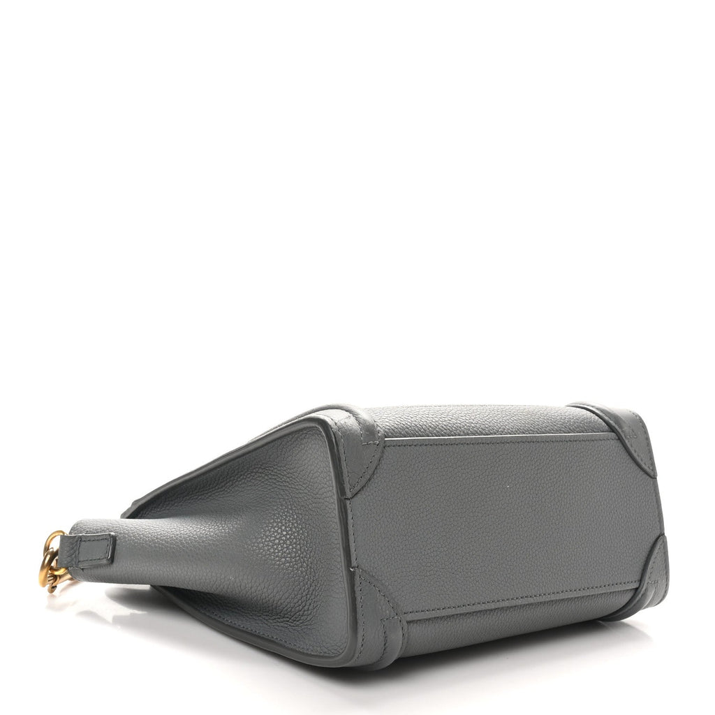 Baby Drummed Calfskin Nano Luggage Kohl