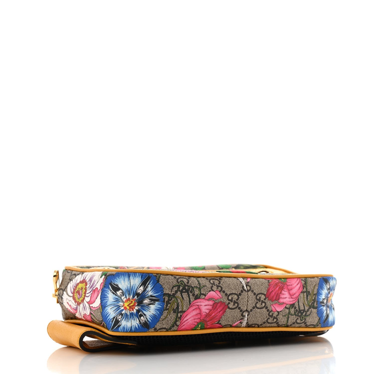 GG Supreme Monogram Flora Medium Ophidia Belt Bag Beige Multicolor Crop