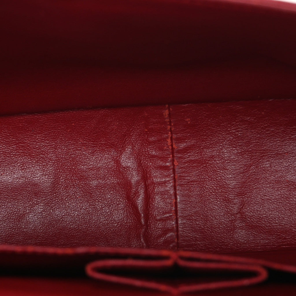Patent Quilted Jumbo Double Flap Red