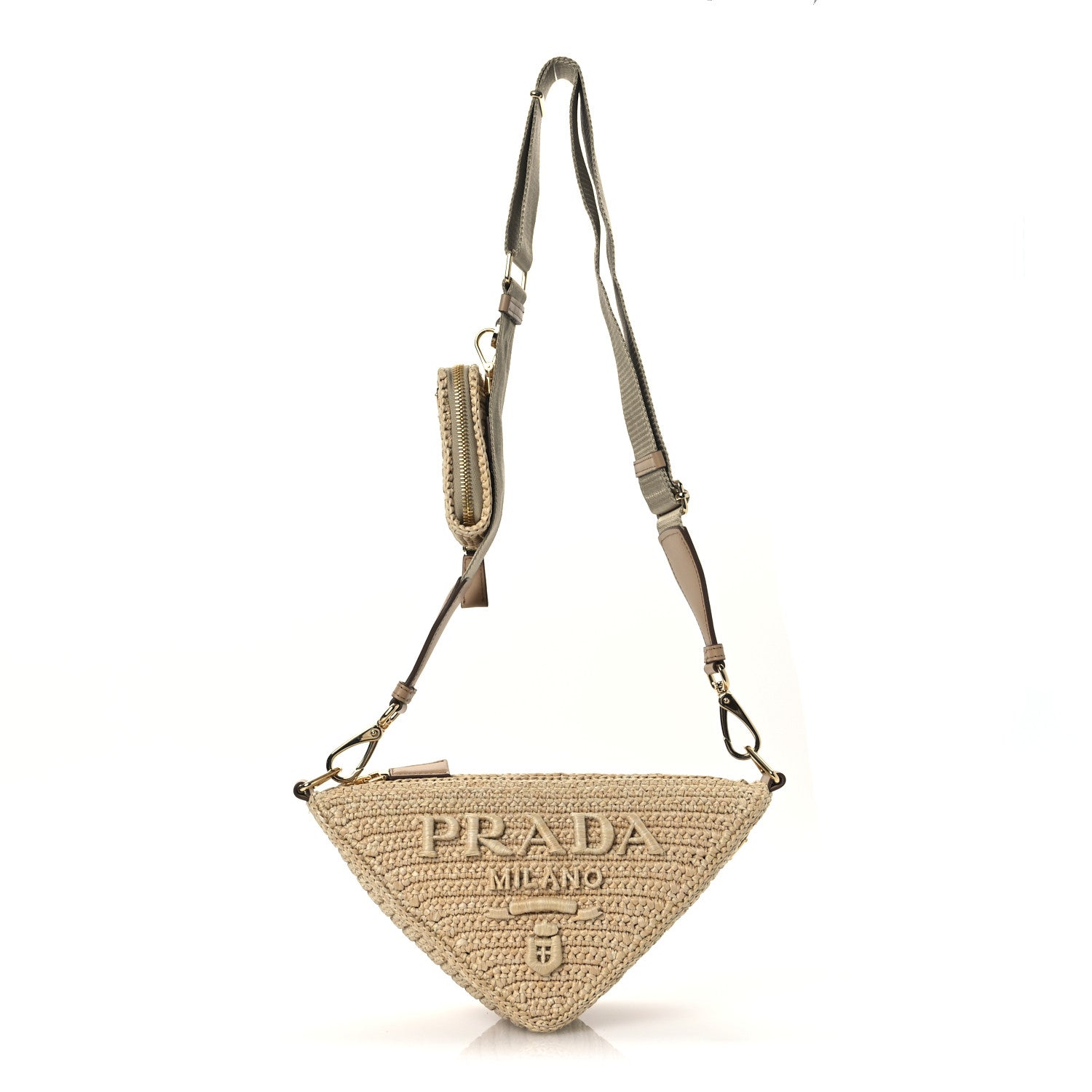 Yarn Raffia Effect Crochet Triangle Shoulder Bag Naturale