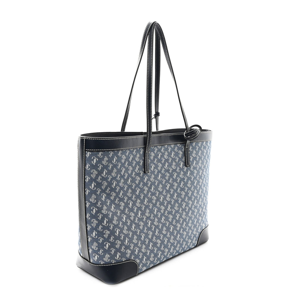 Denim Calfskin JC Monogram Nine2Five East West Tote Denim
