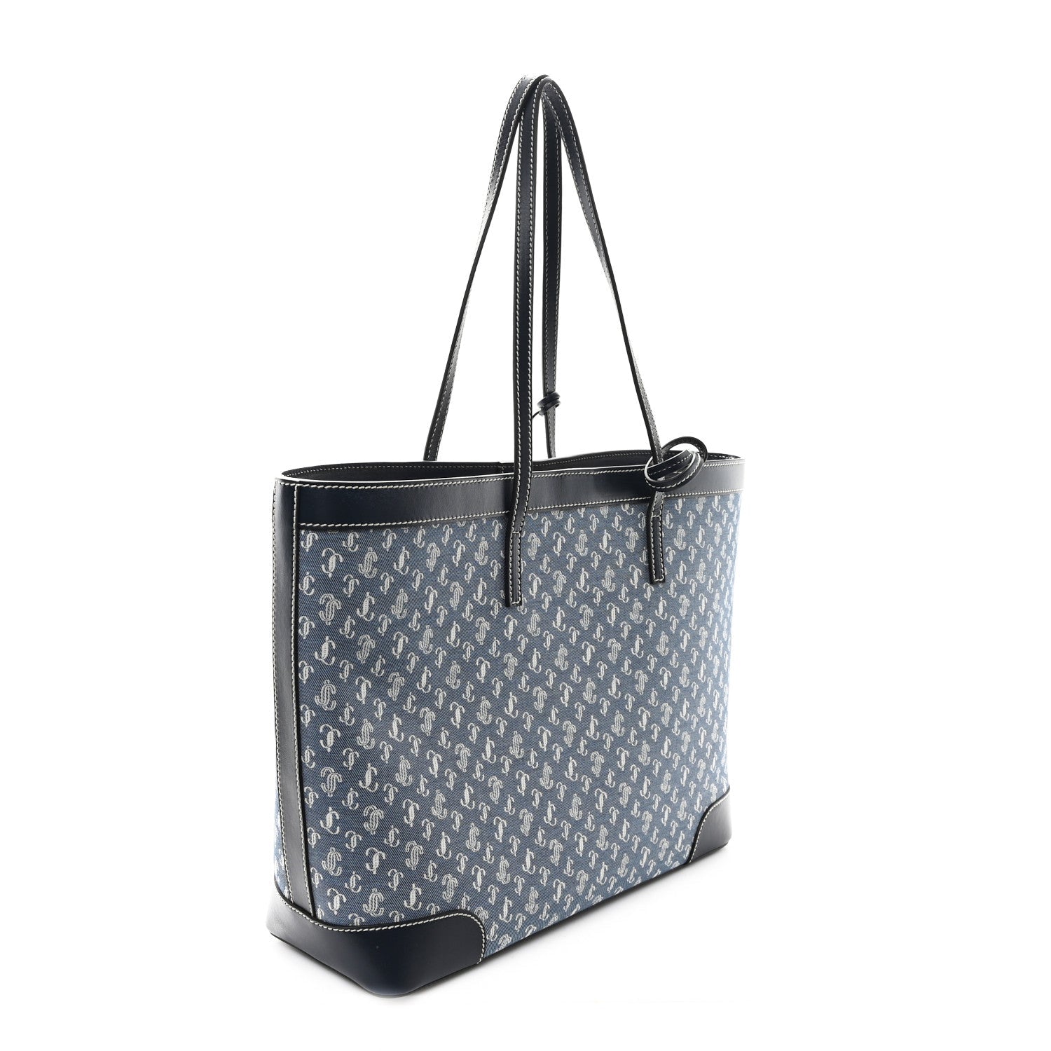 Denim Calfskin JC Monogram Nine2Five East West Tote Denim