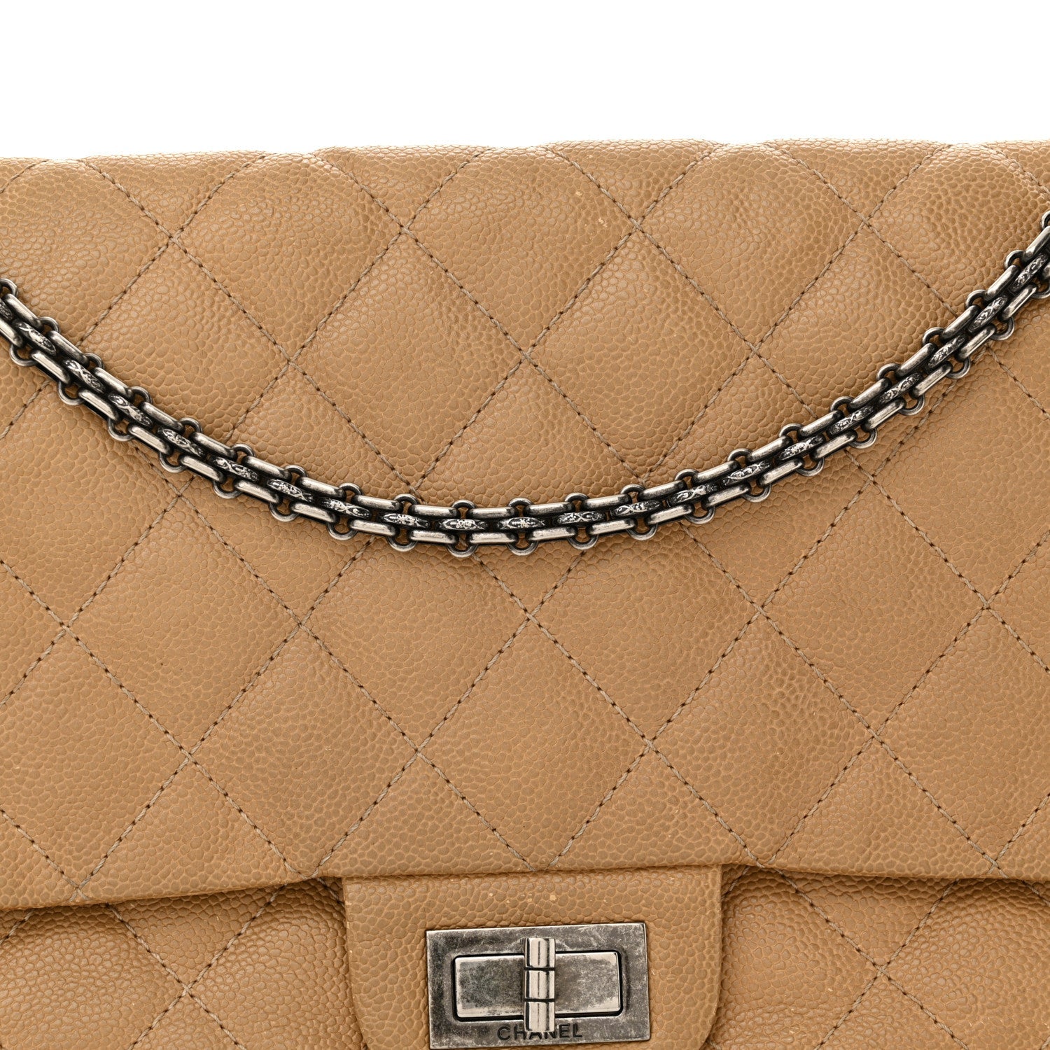 Caviar Quilted 2.55 Reissue 227 Flap Beige
