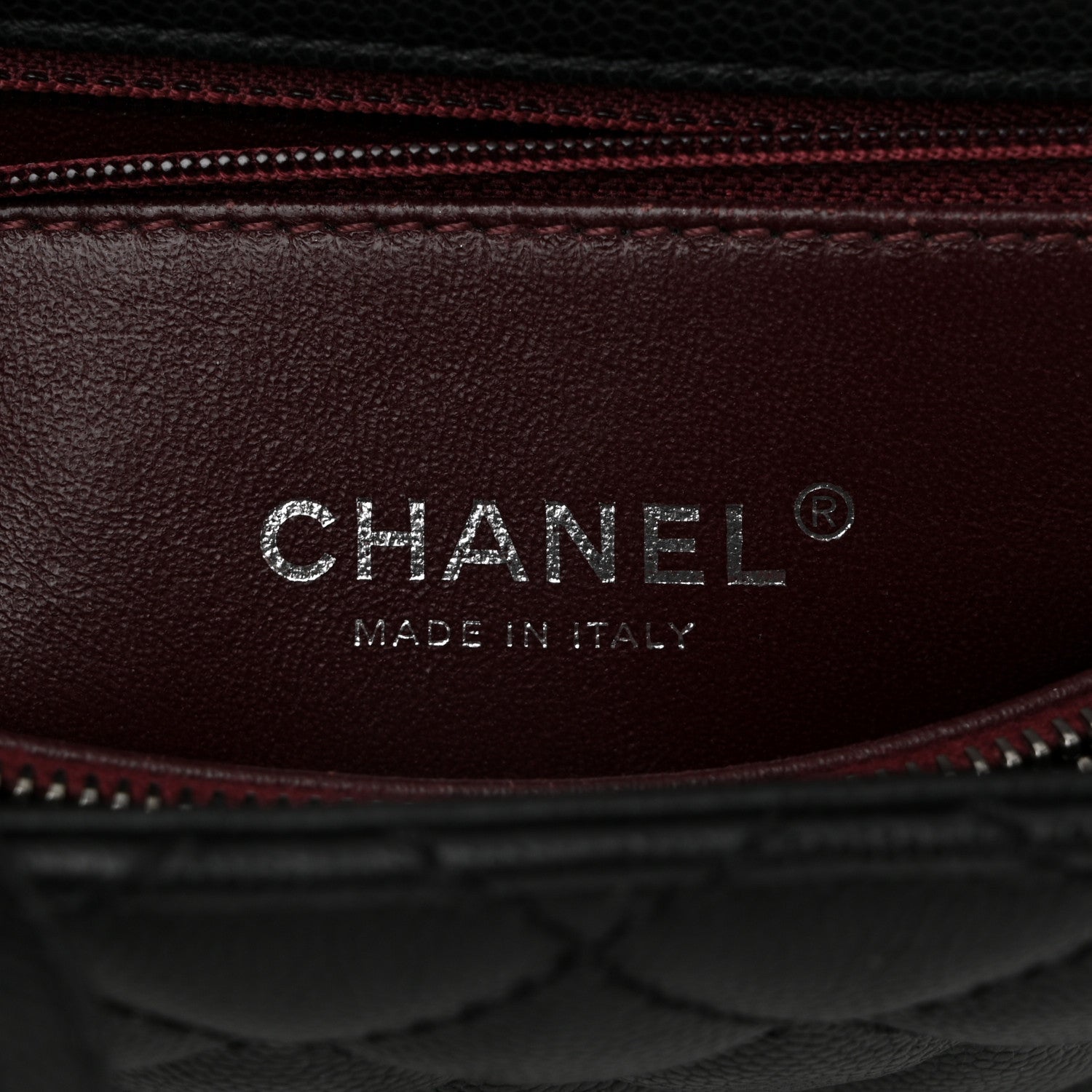 Caviar Lizard Quilted Large Coco Handle Flap Grey