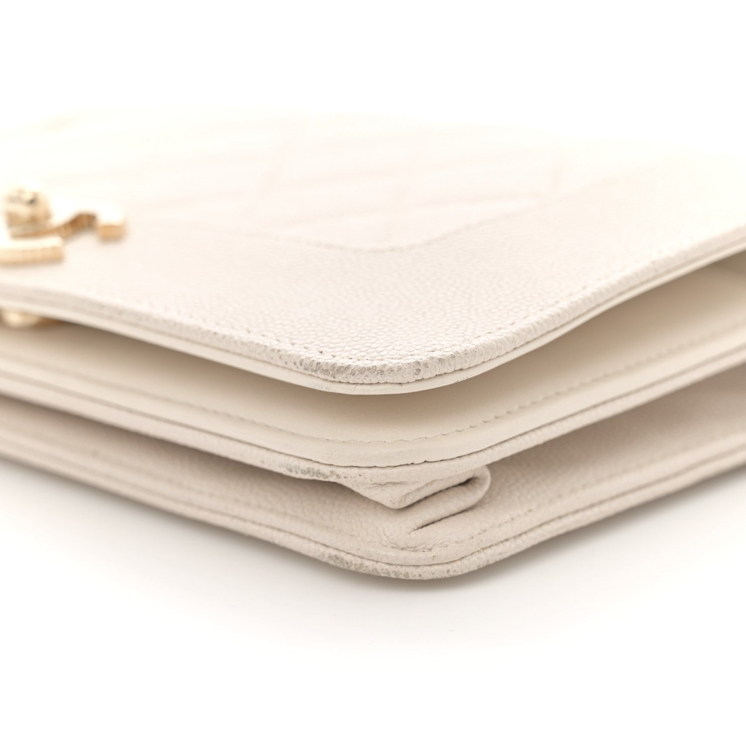 Caviar Quilted Vintage Mademoiselle Wallet On Chain WOC White