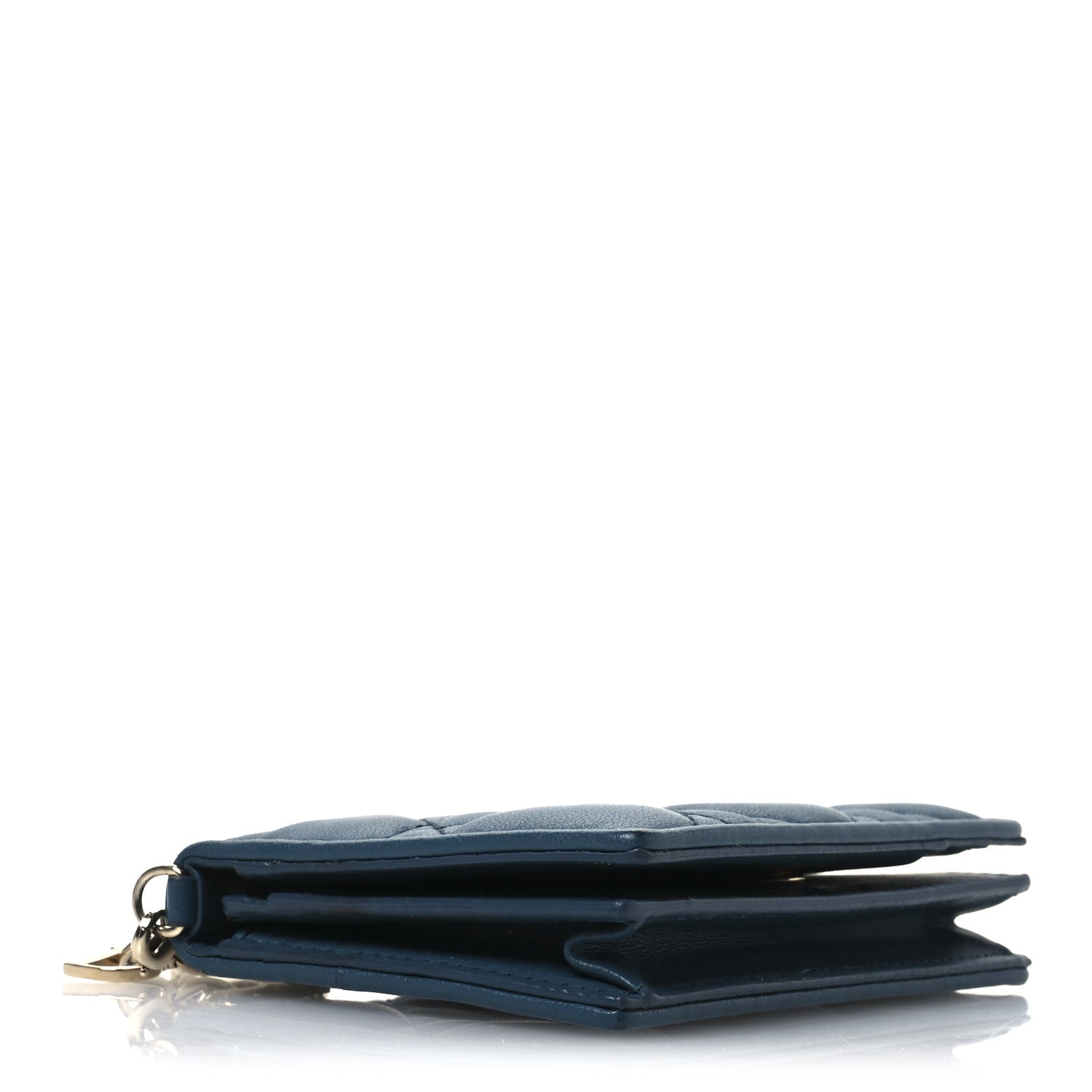 Lambskin Cannage Small Lady Dior Flap  Holder Deep Ocean
