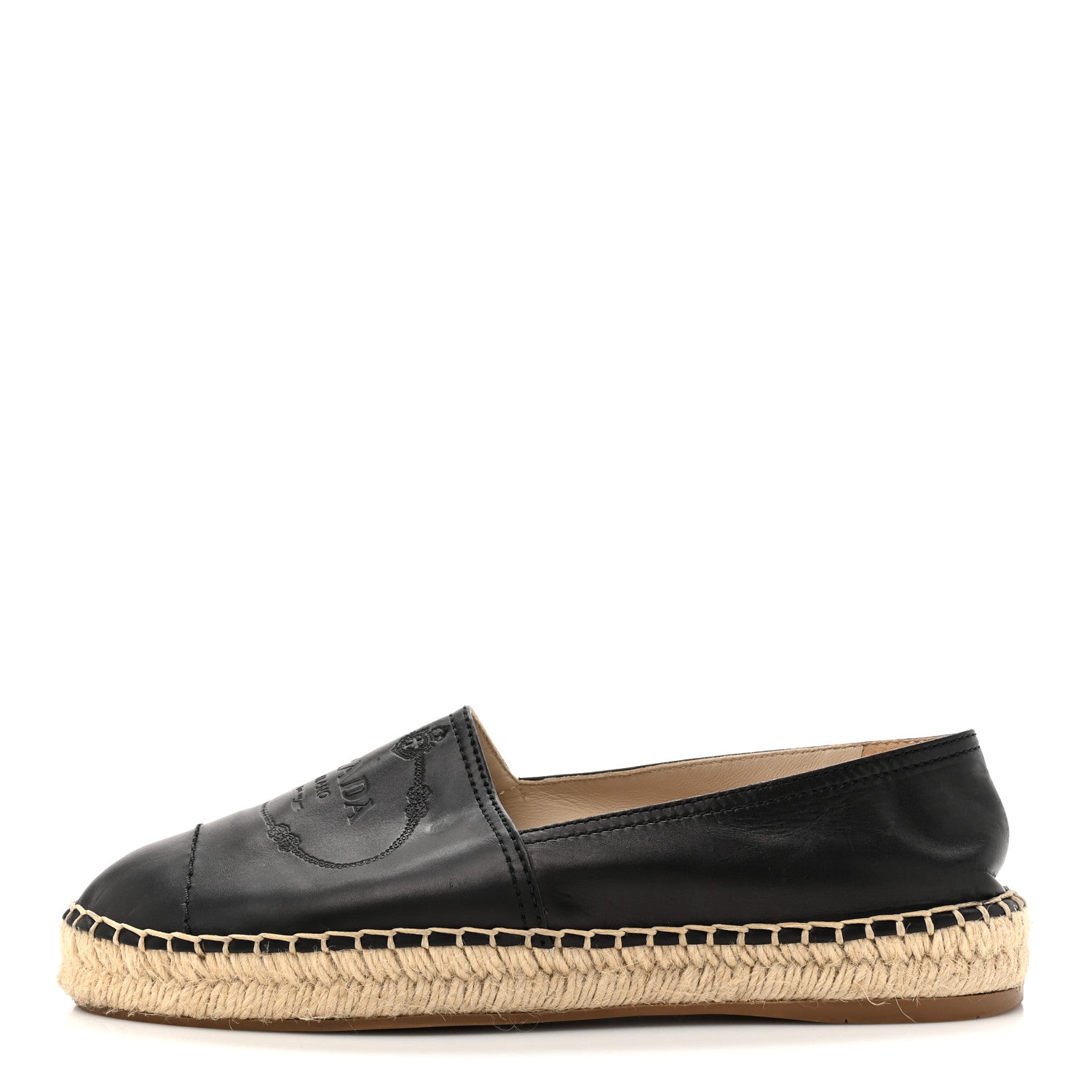 Nappa Logo Cap Toe 20mm Espadrilles 37 Black