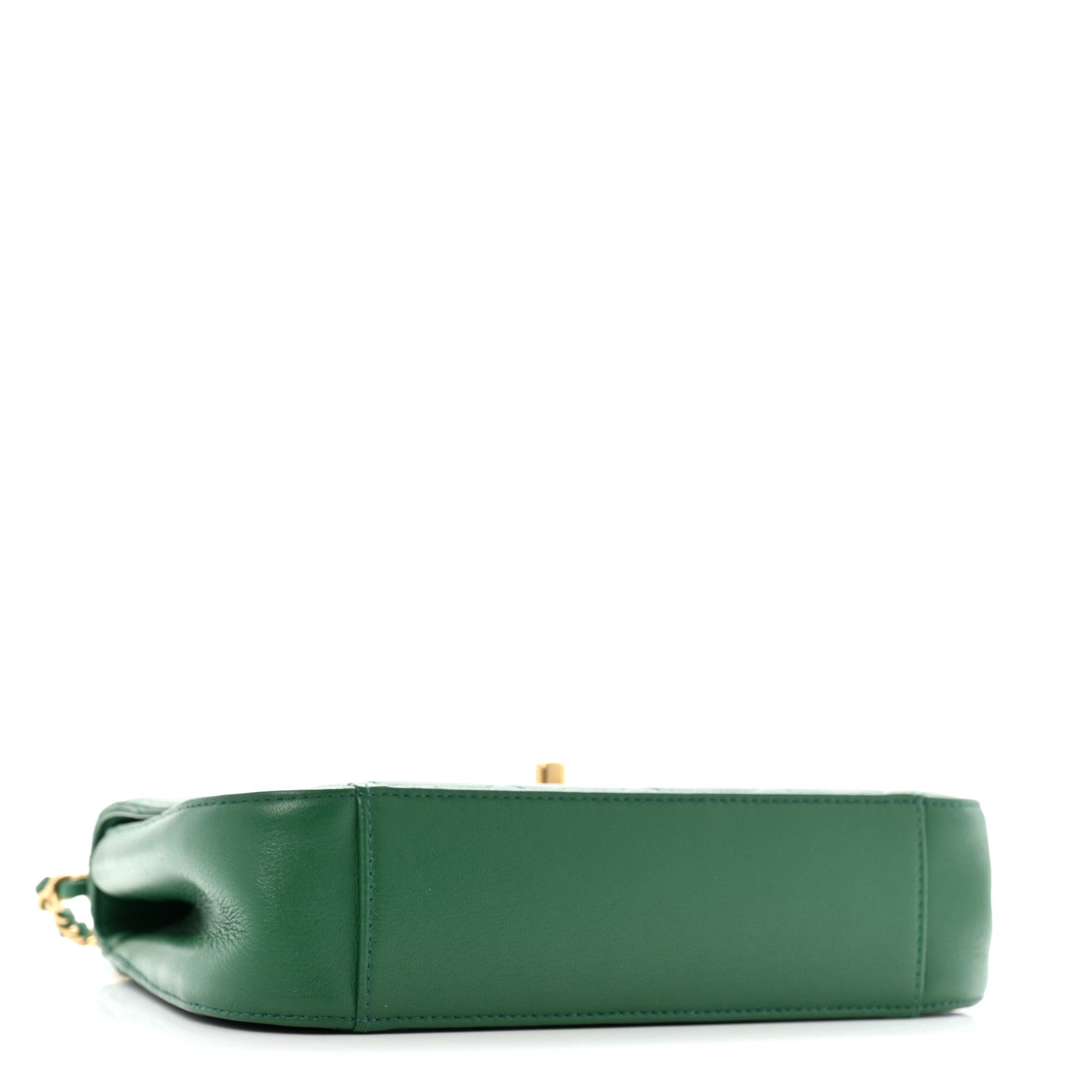 Lambskin Quilted Chain Infinity Top Handle Flap Green
