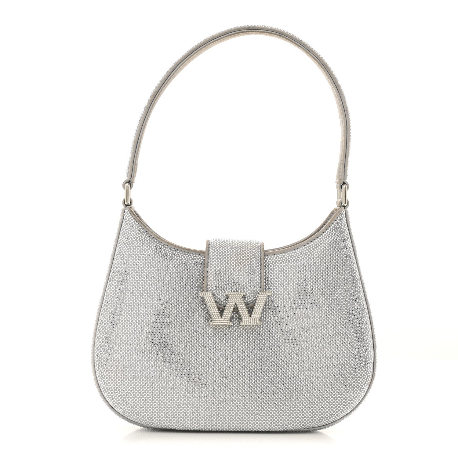 Mesh Crystal Rhinestone Small Legacy Hobo Alloy