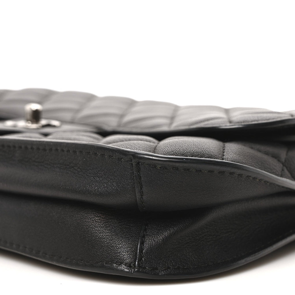 Metallic Goatskin Quilted Rock In Rome Flap Black