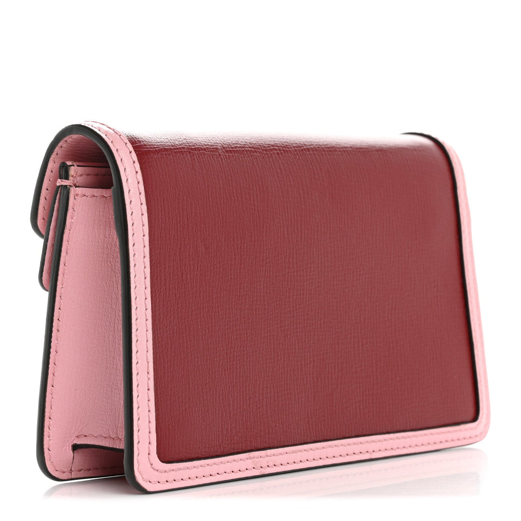 Azalea Calfskin Enamel Super Mini Dionysus Shoulder Bag New Cherry Red Wild Rose Off White