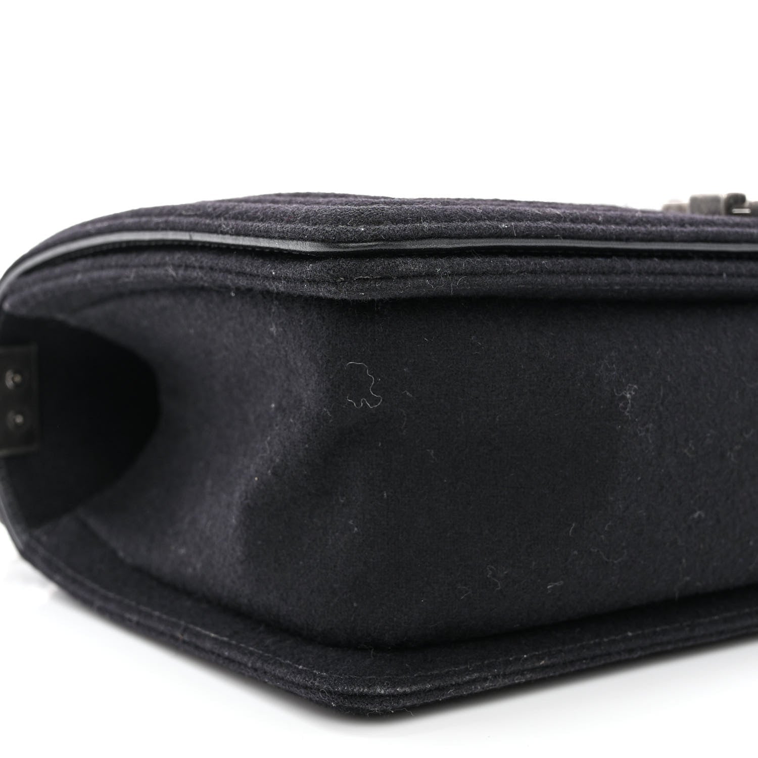 Wool Lambskin Embroidered Mosaic Medium Boy Flap Black