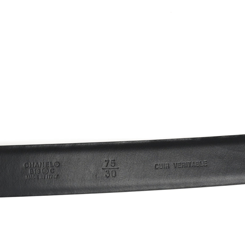 Calfskin Crystal CC Lifesaver Belt 75 30 Black