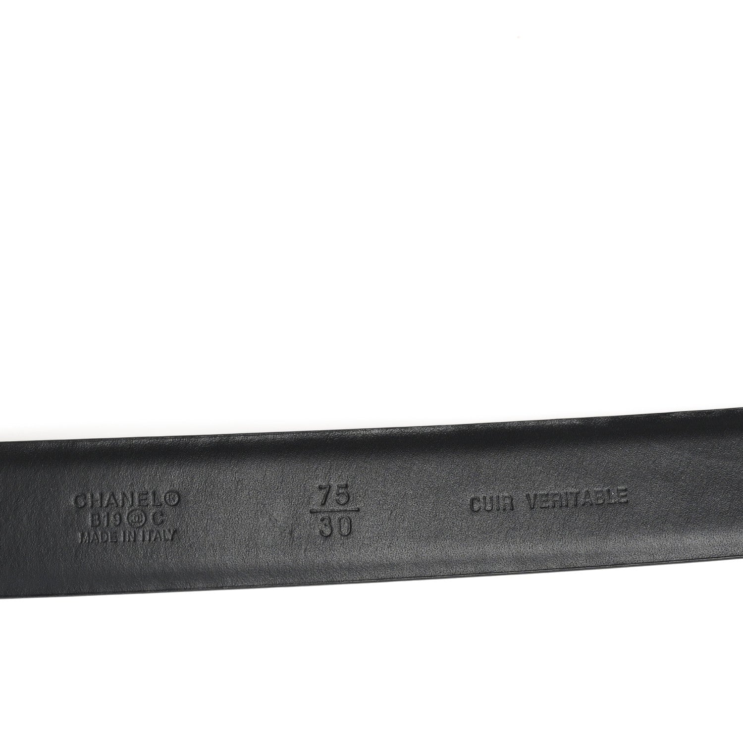 Calfskin Crystal CC Lifesaver Belt 75 30 Black
