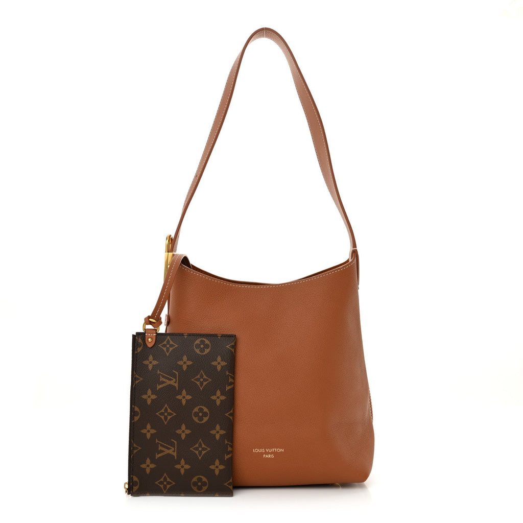 Grained Calfskin Low Key Hobo PM Cognac
