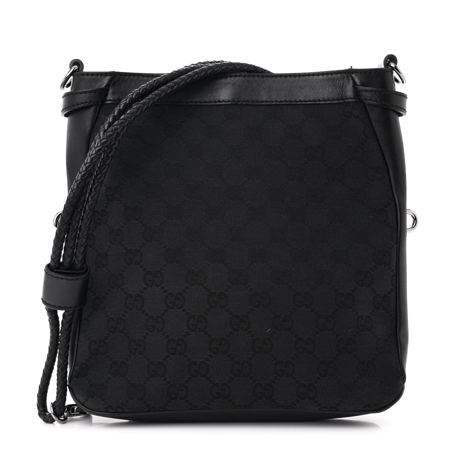 Monogram Braided Shoulder Bag Black