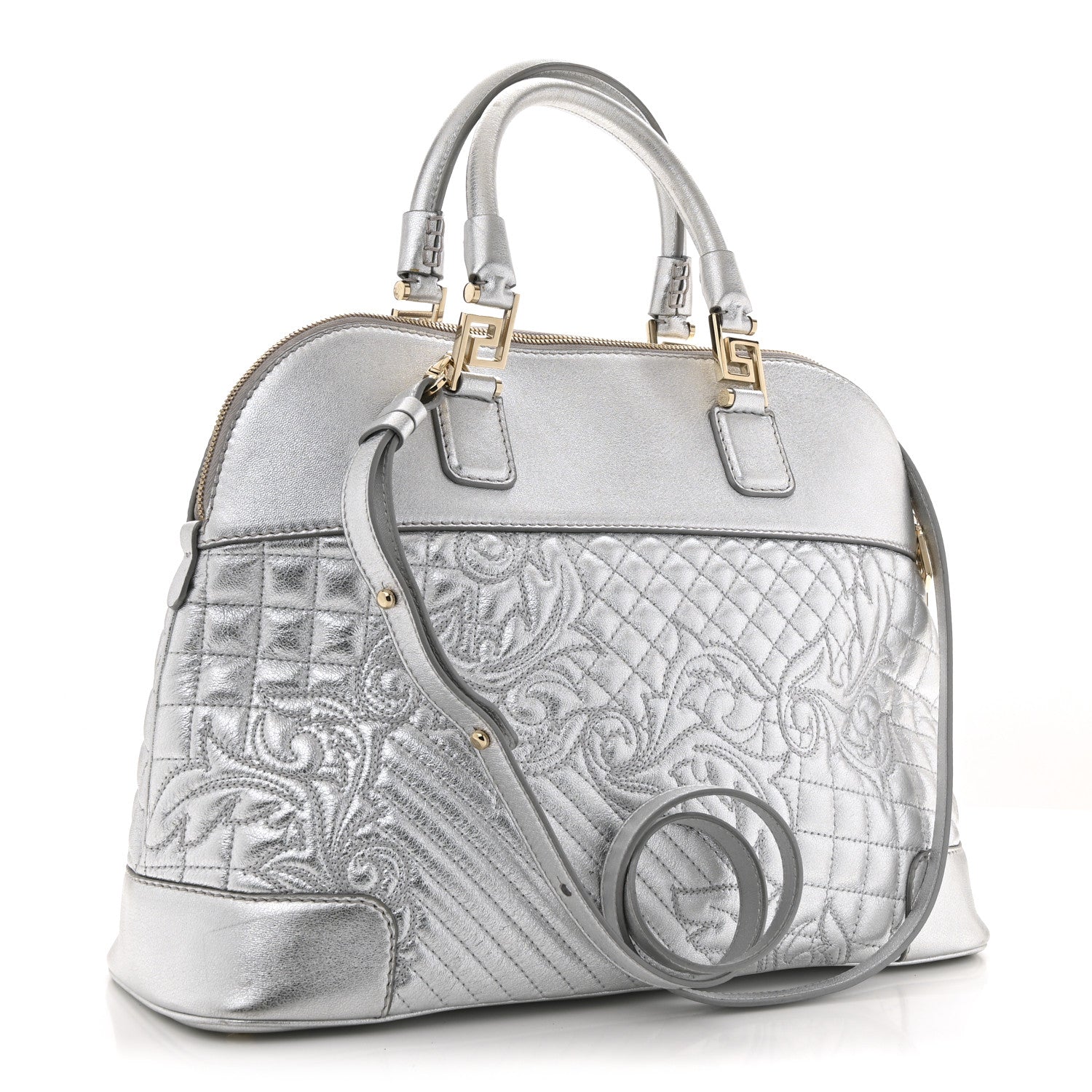 Metallic Quilted Nappa Altea Vanitas Lady Athena Silver
