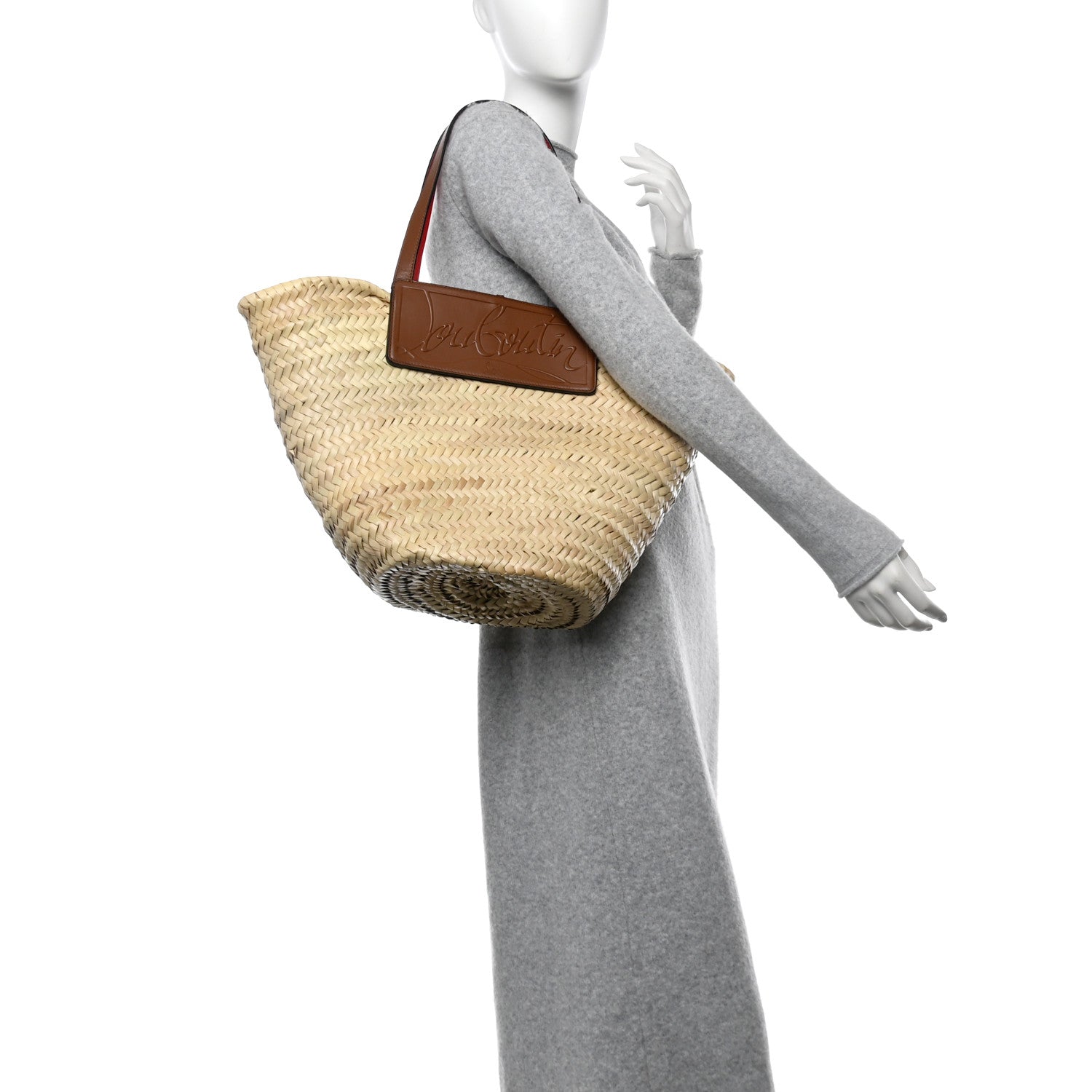 Woven Straw Loubishore Tote Beige