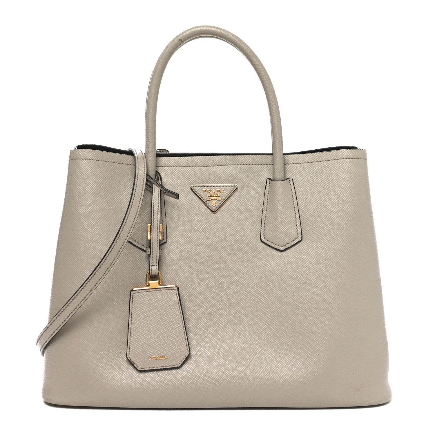 Saffiano Cuir Small Double Bag Pomice