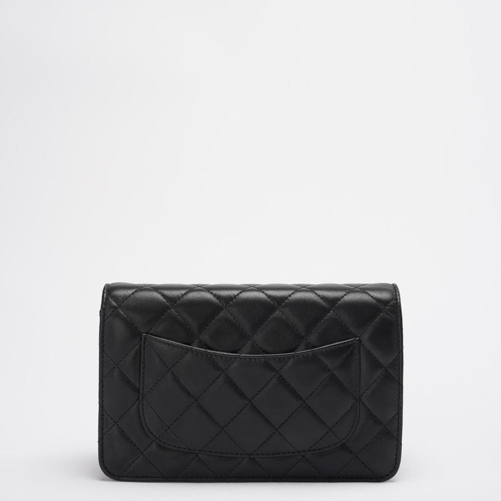 Chanel Wallet On Chain (WOC) Black Bag In Lambskin Leather With Gold Hardware 2018