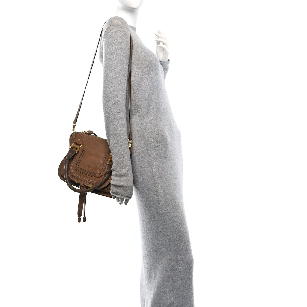 Calfskin Small Marcie Satchel Tan