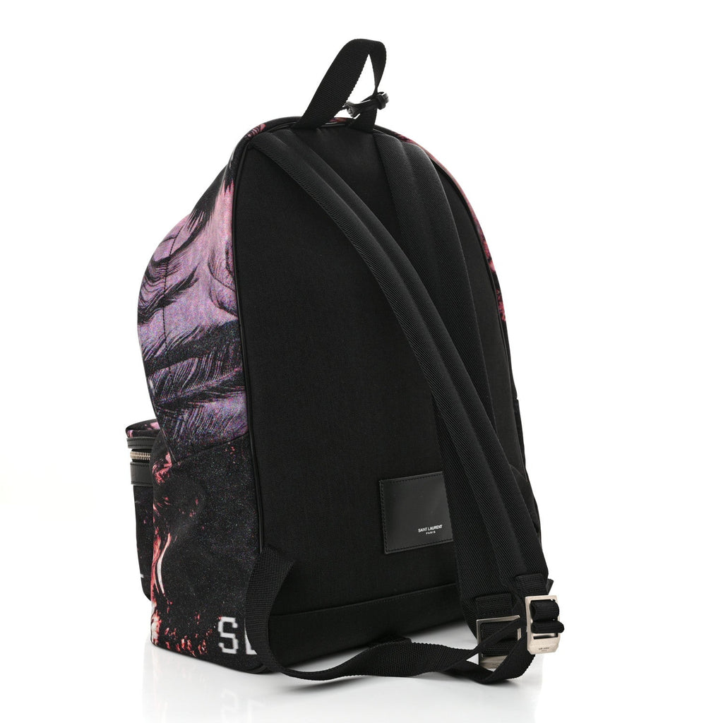 Canvas Palm Tree Sunset City Backpack Violet Black