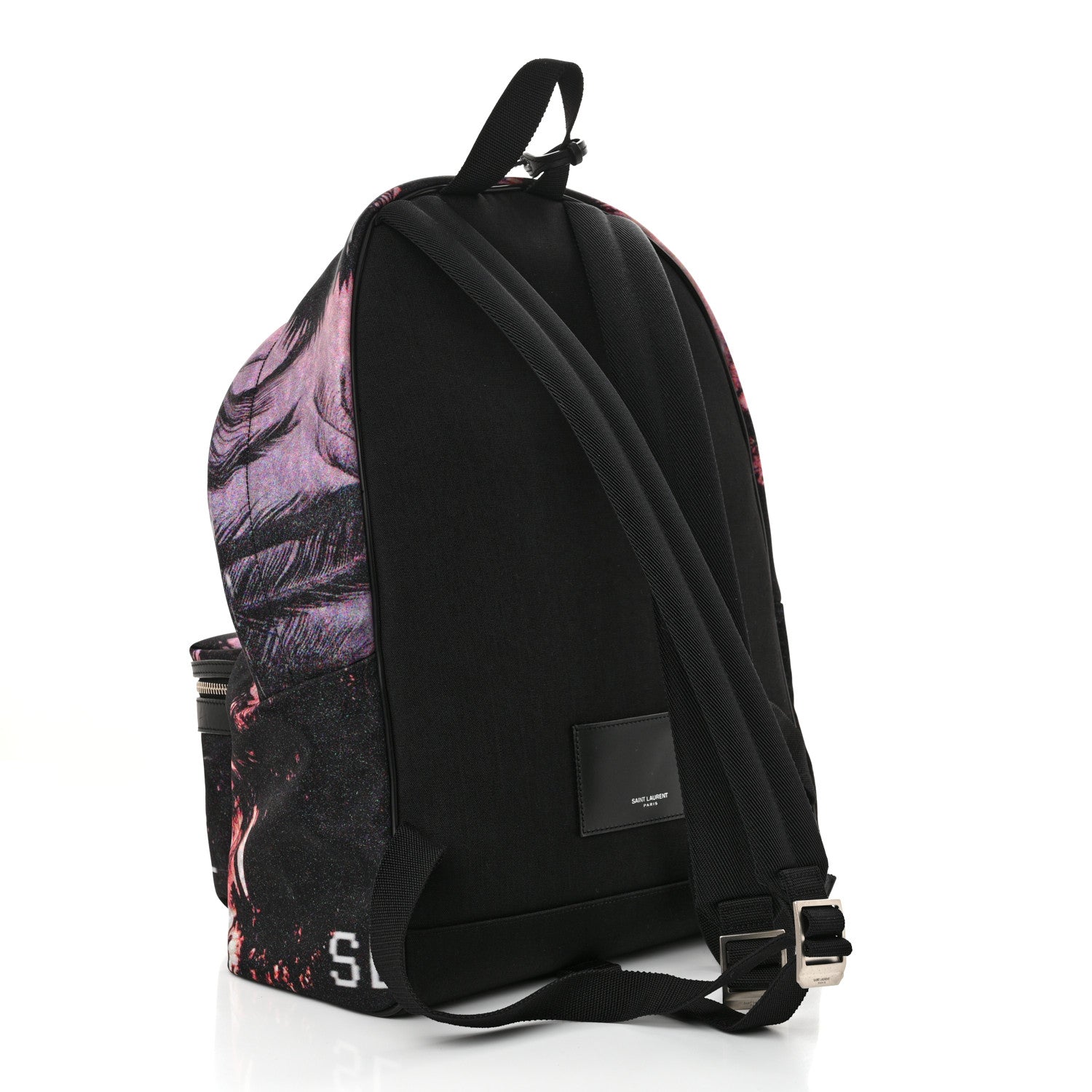 Canvas Palm Tree Sunset City Backpack Violet Black