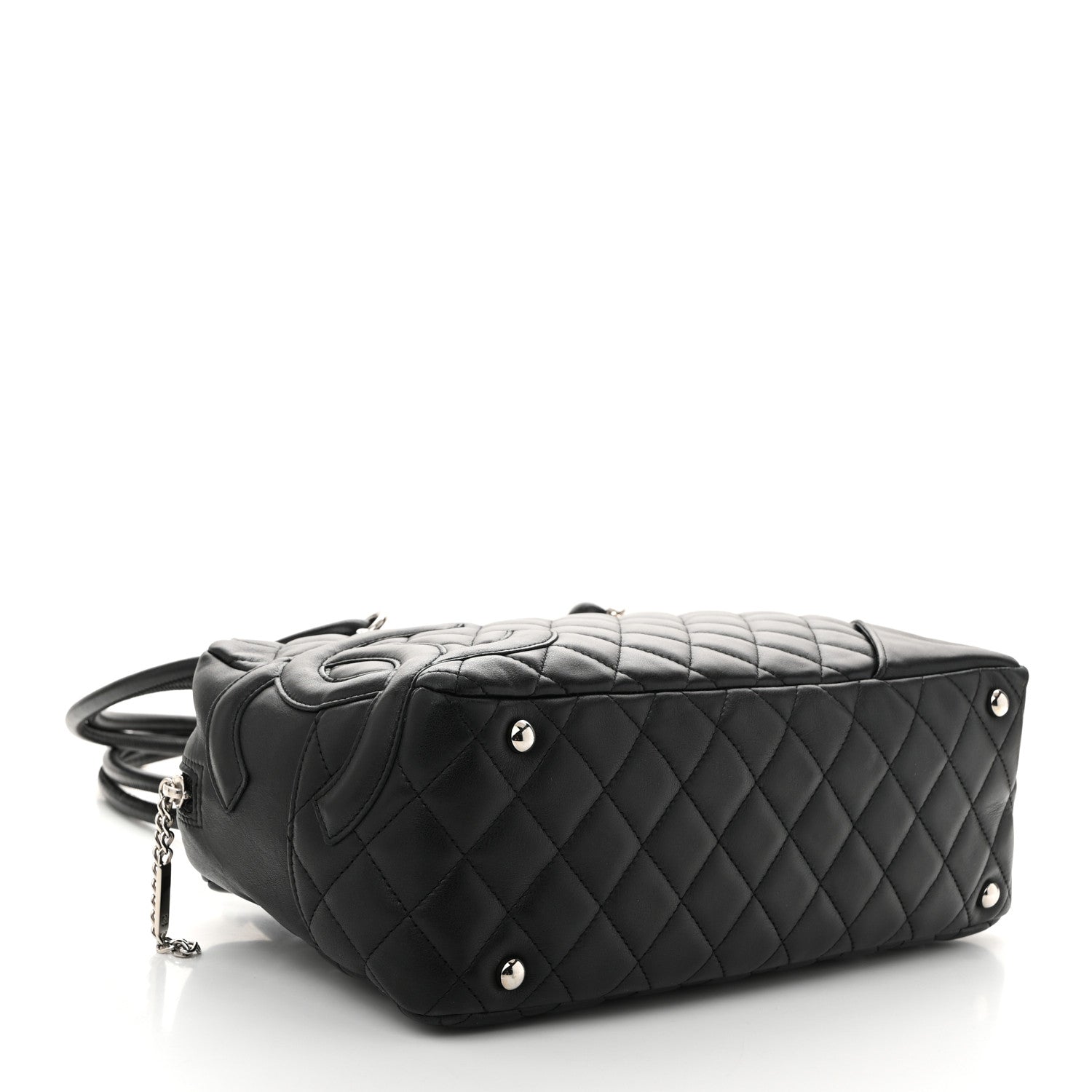 Calfskin Quilted Large Cambon Bowler Black