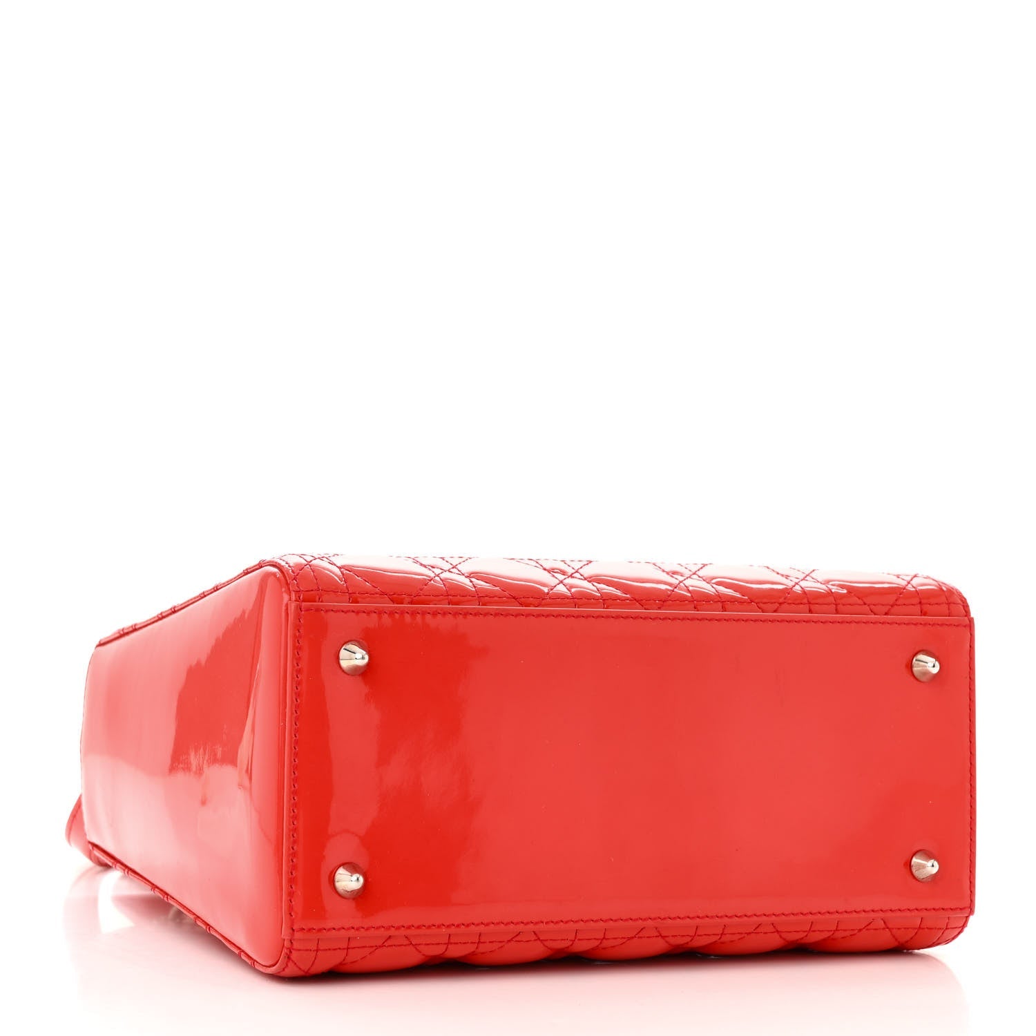 Patent Cannage Medium Lady Dior Red
