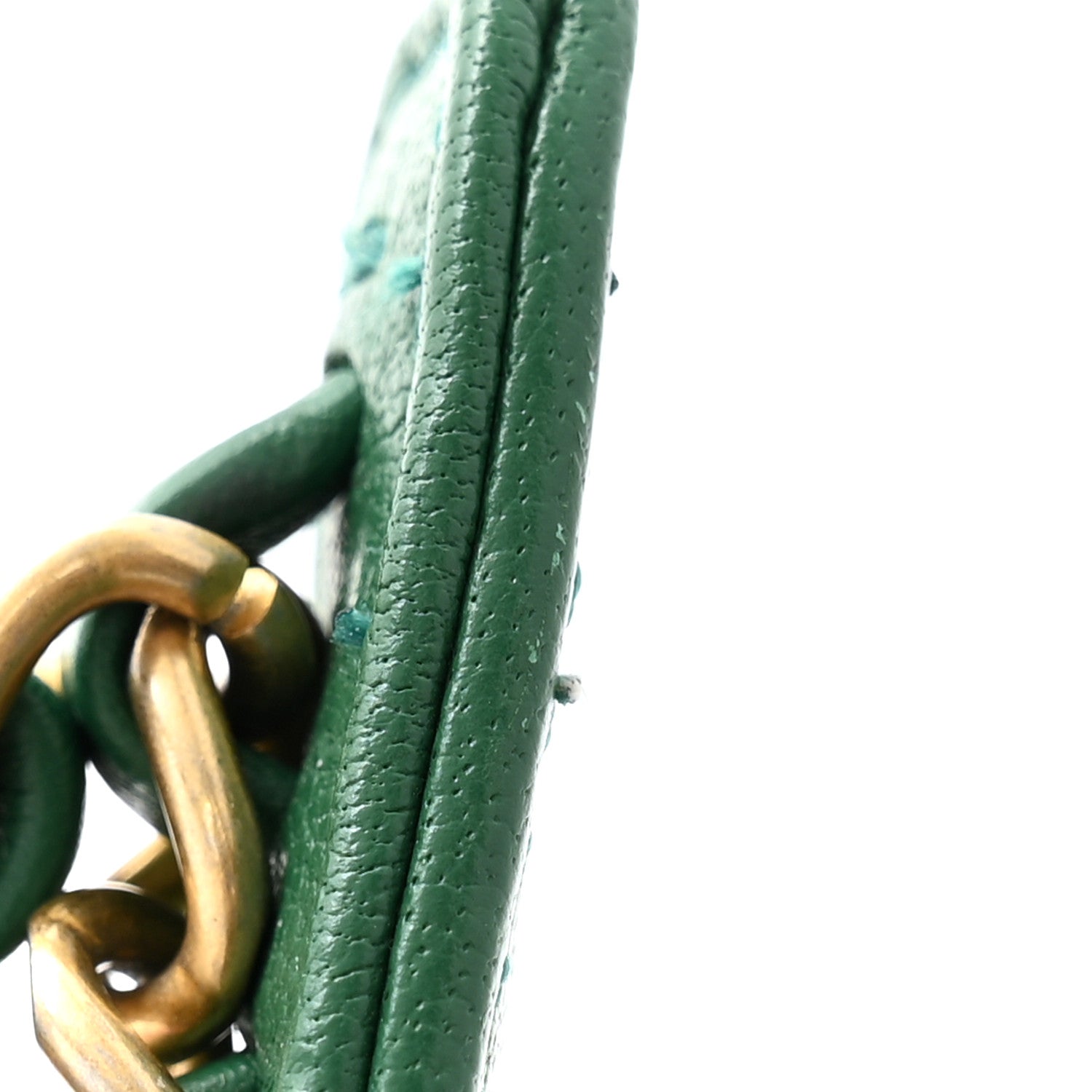 Lambskin Quilted Chain Infinity Top Handle Flap Green