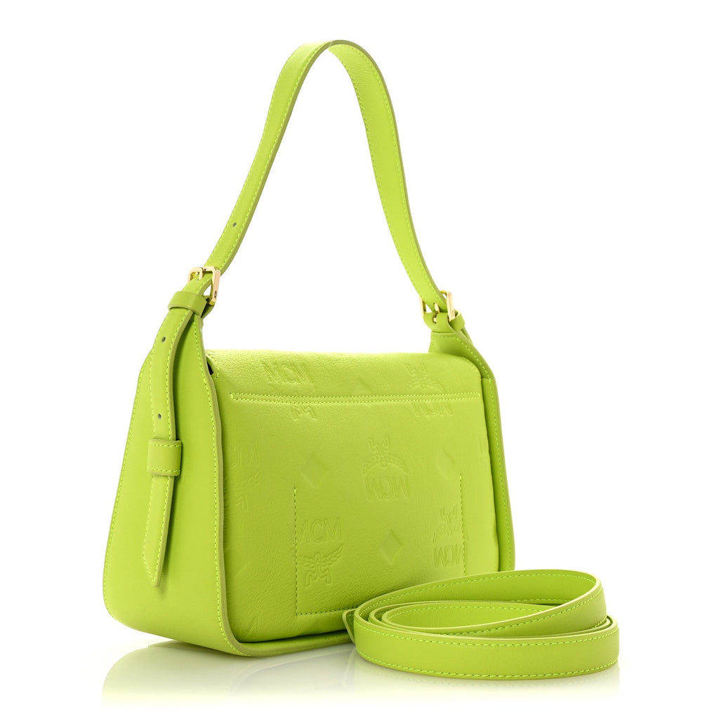 Calfskin Ottomar Small Aren Flap Hobo Acid Green