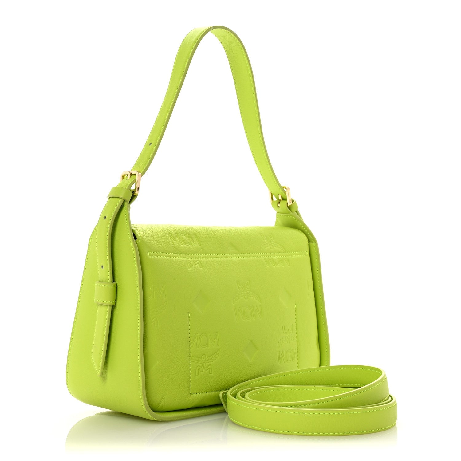 Calfskin Ottomar Small Aren Flap Hobo Acid Green