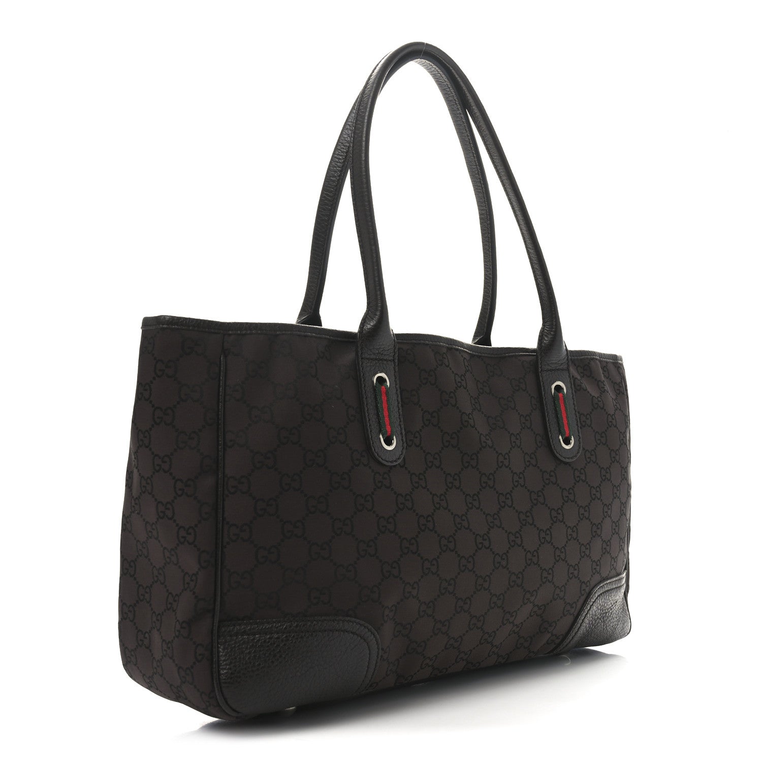 Nylon Monogram Medium Princy Tote  Dark Brown