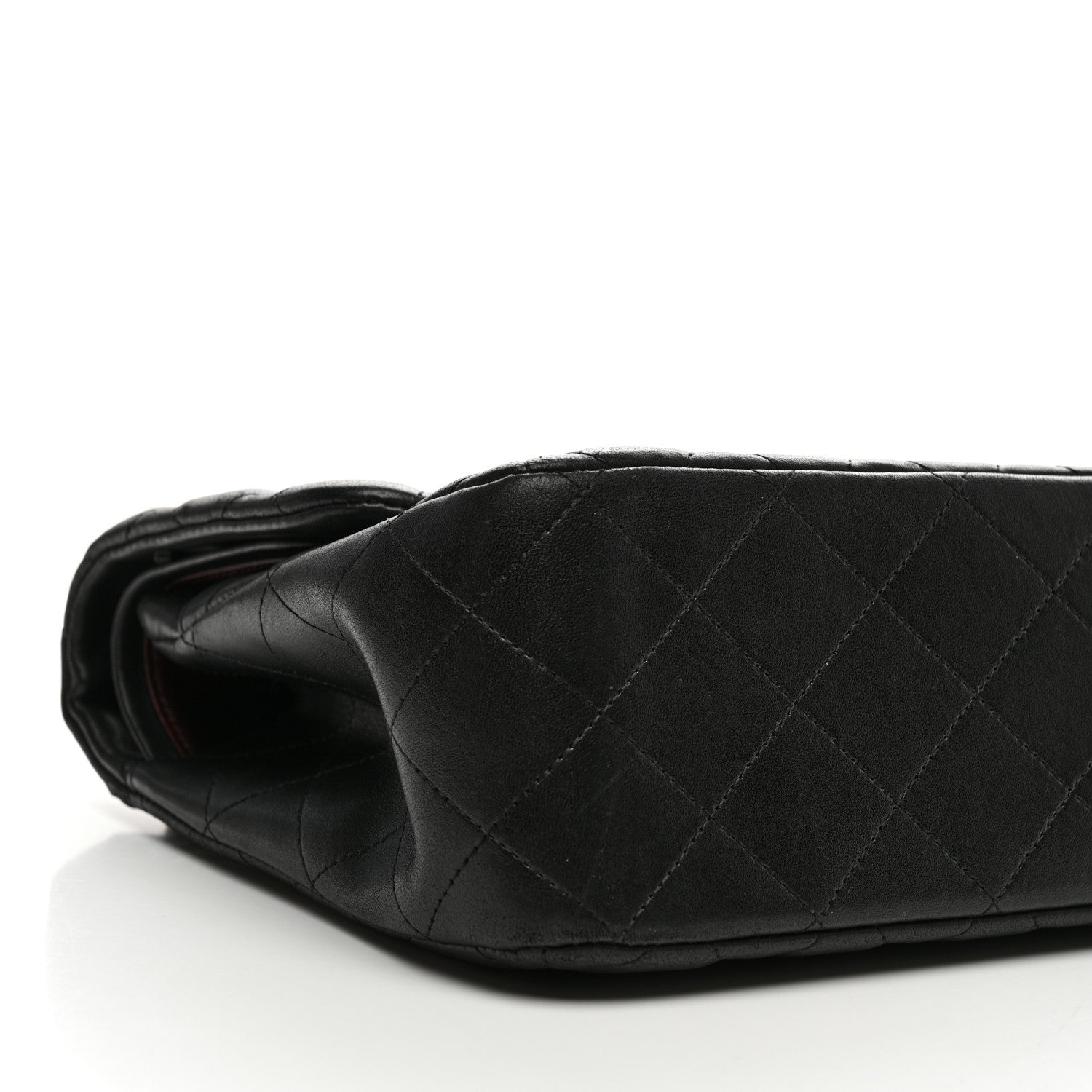 Lambskin Quilted Jumbo Double Flap Black