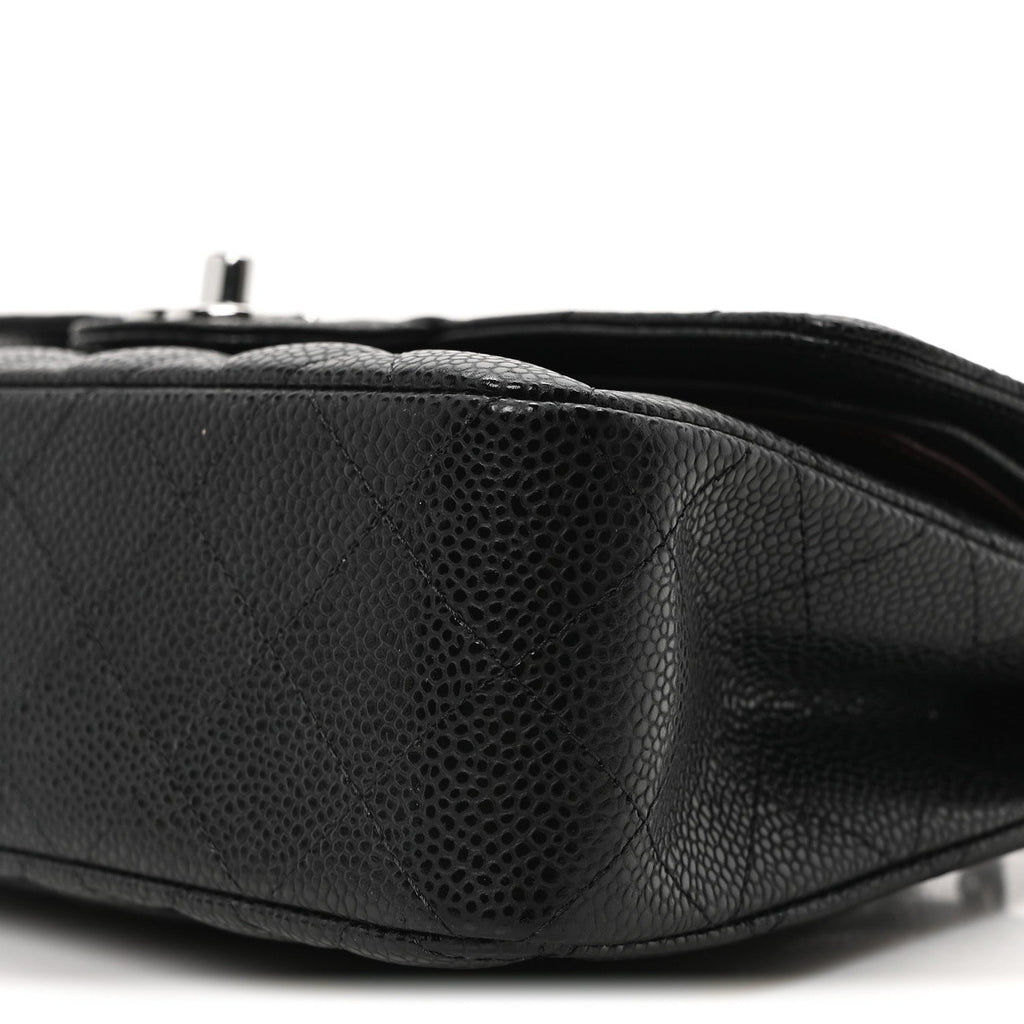 Caviar Quilted Small Double Flap Black