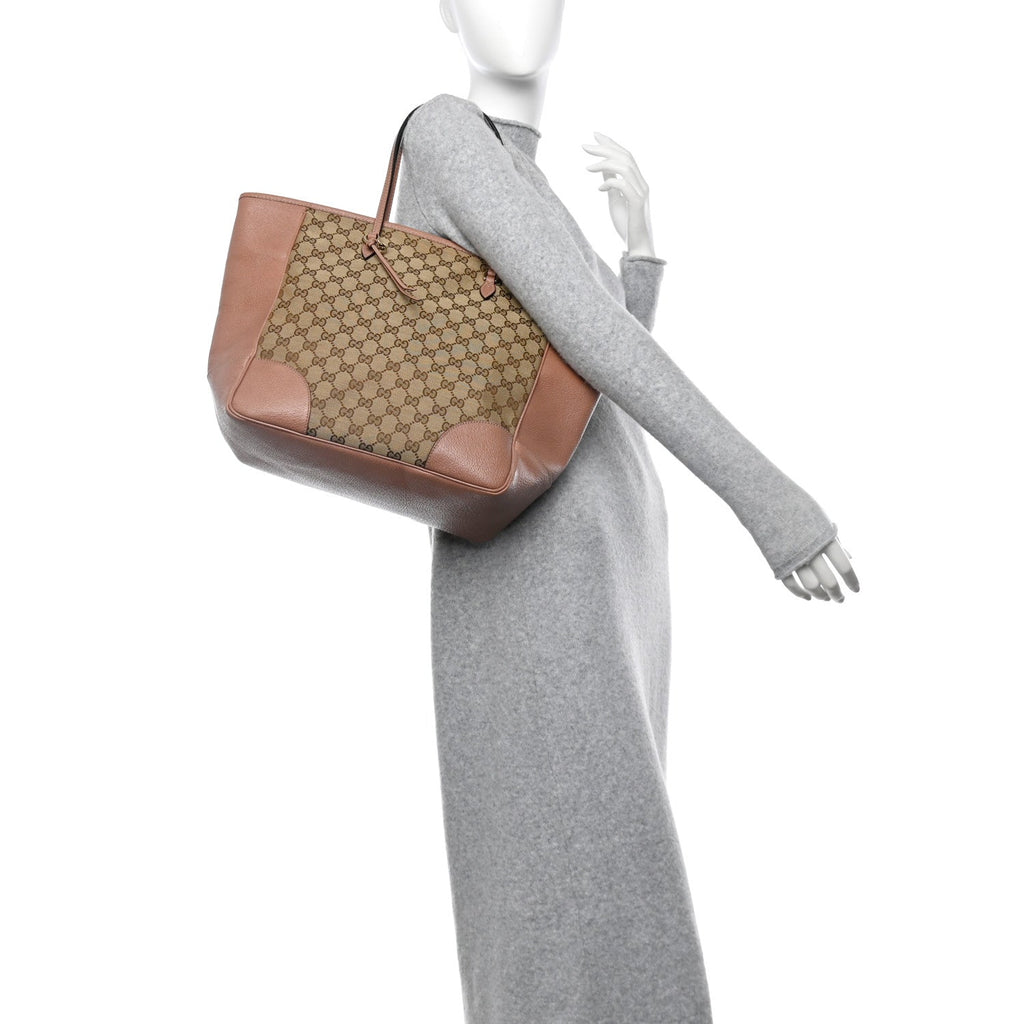 Monogram Medium Bree Zippered Tote Beige Dark Cipria